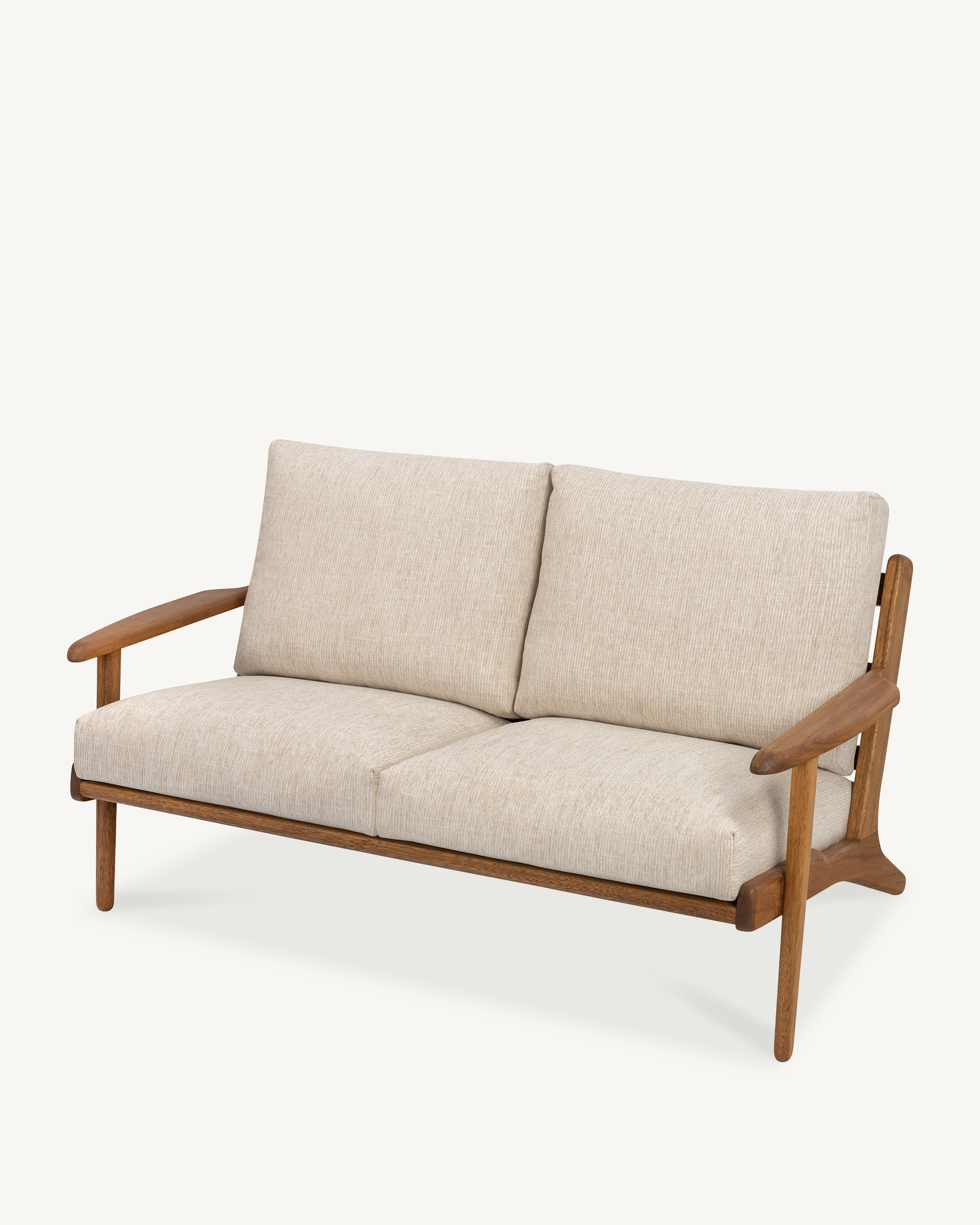 Map 2 Seat Sofa - Walnut & Fabric