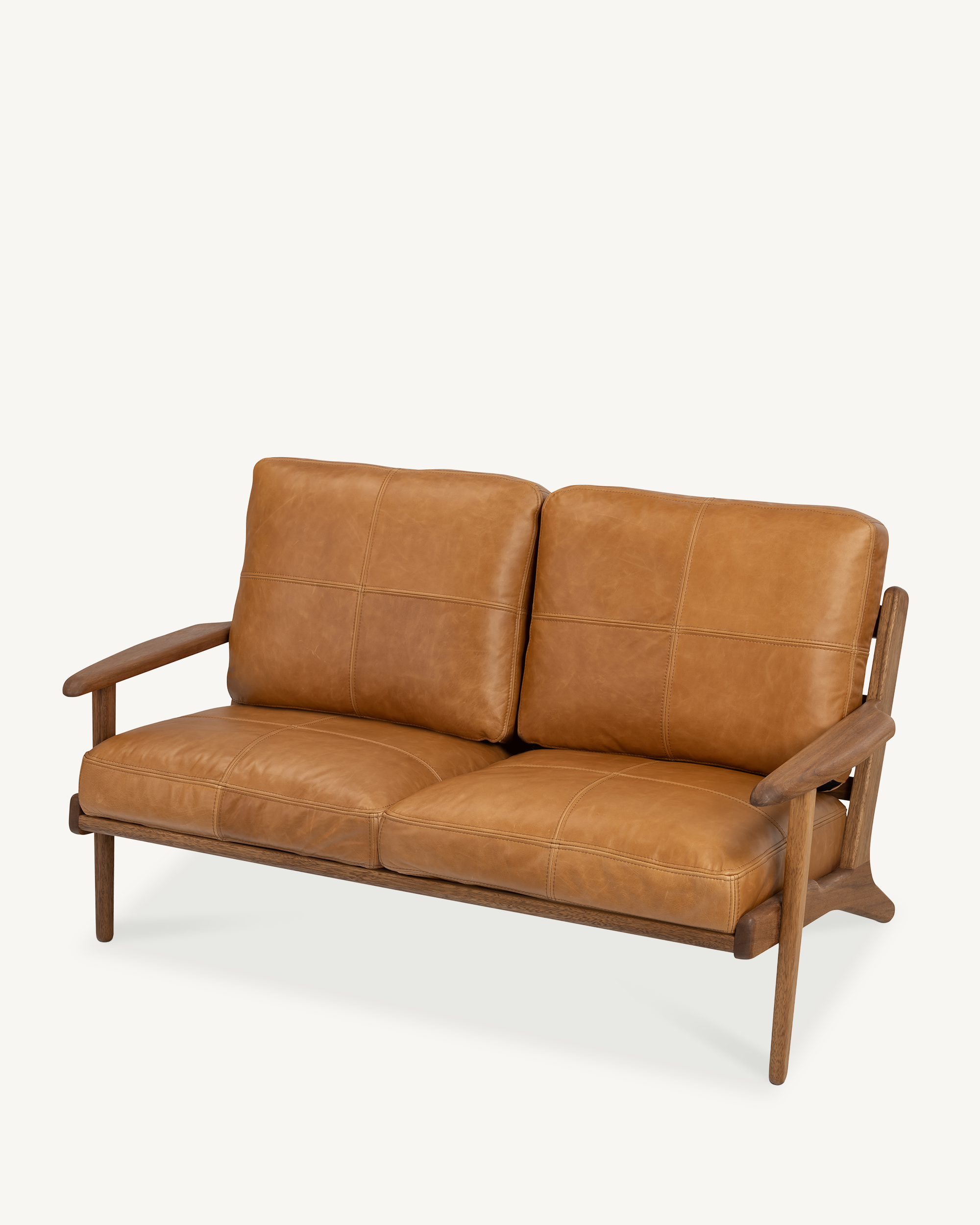 Map 2 Seat Sofa - Walnut & Leather