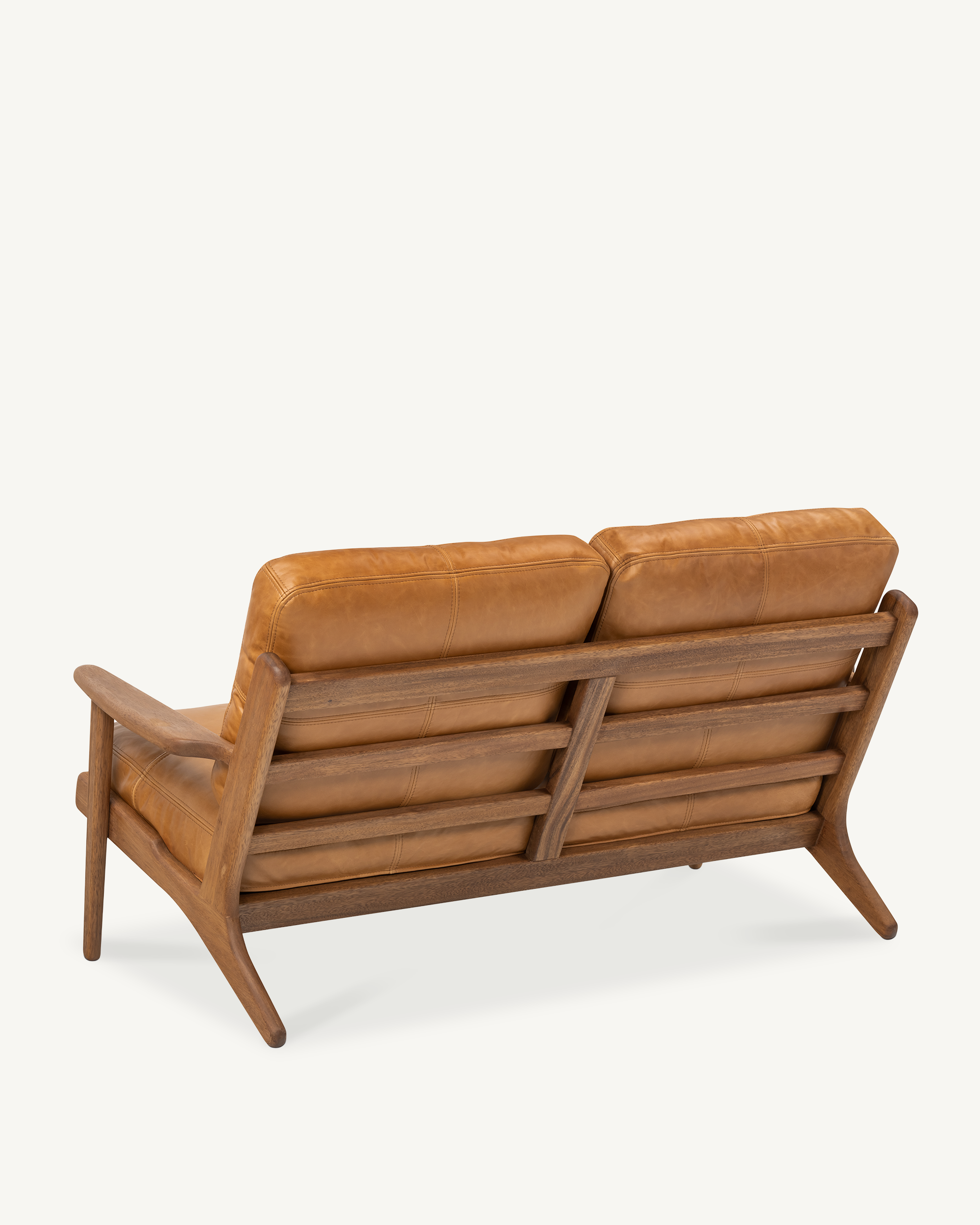 Map 2 Seat Sofa - Walnut & Leather