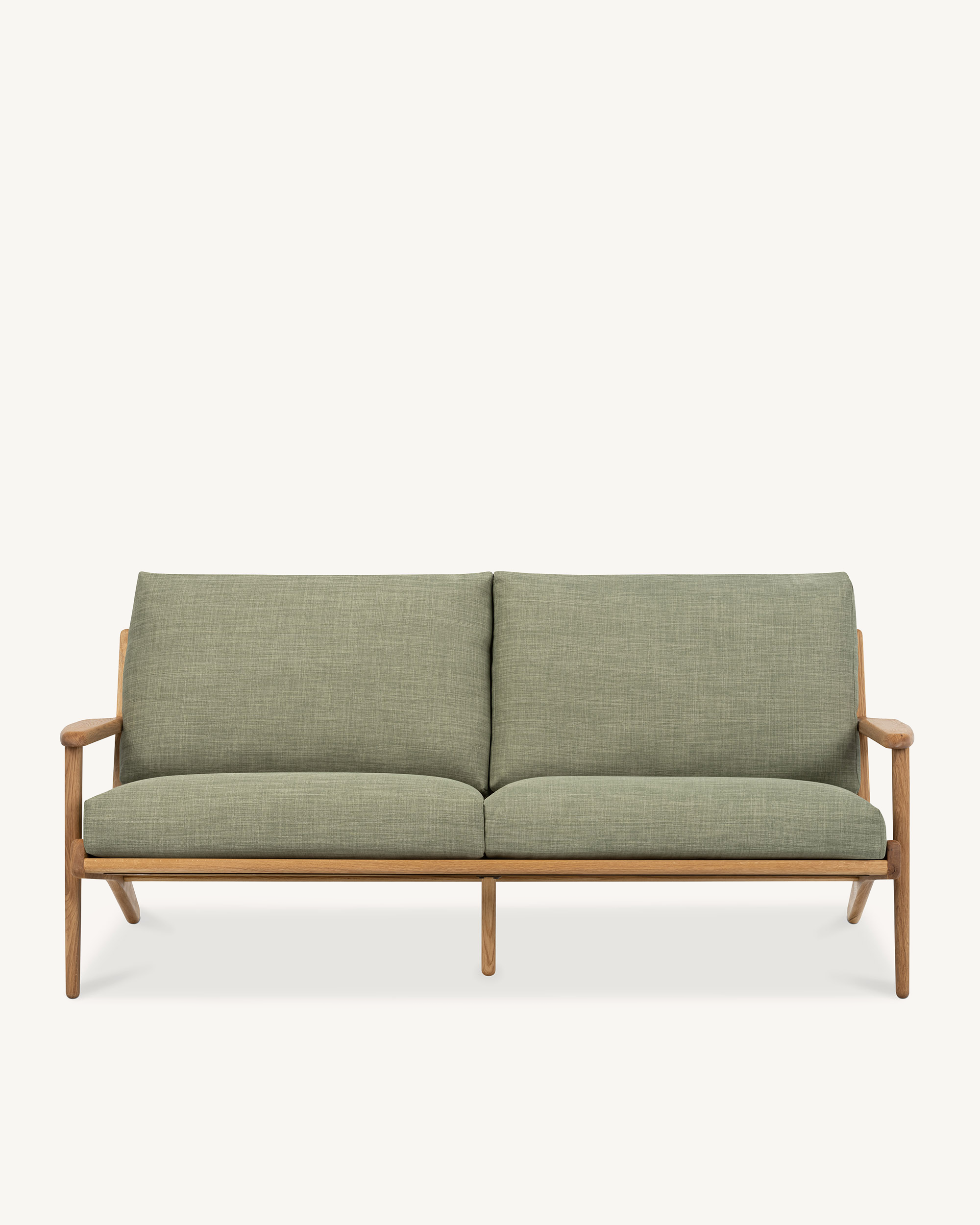 Map 3 Seat Sofa - Oak/Fabric