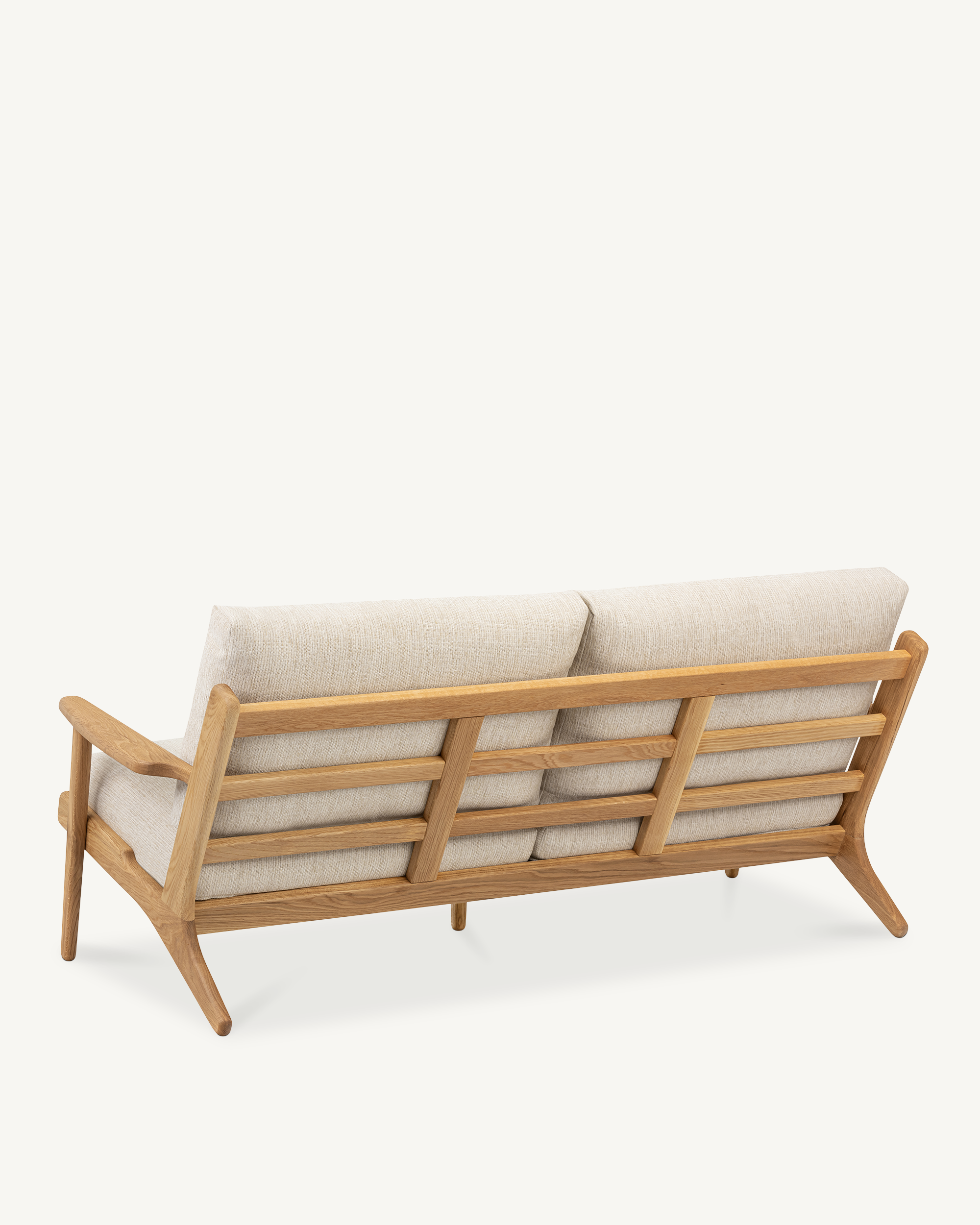 Map 3 Seat Sofa - Oak & Fabric