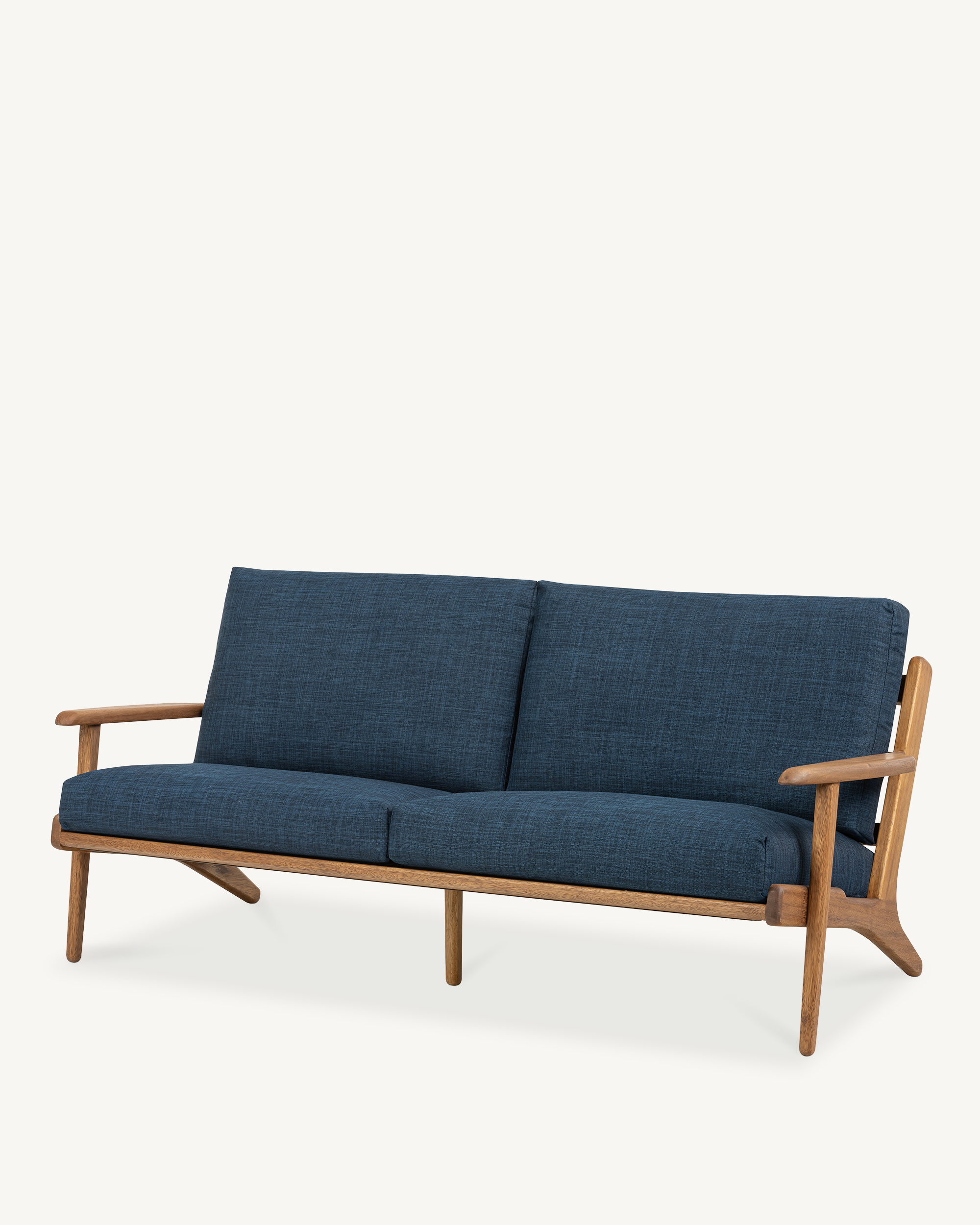 Map 3 Seat Sofa - Walnut & Fabric
