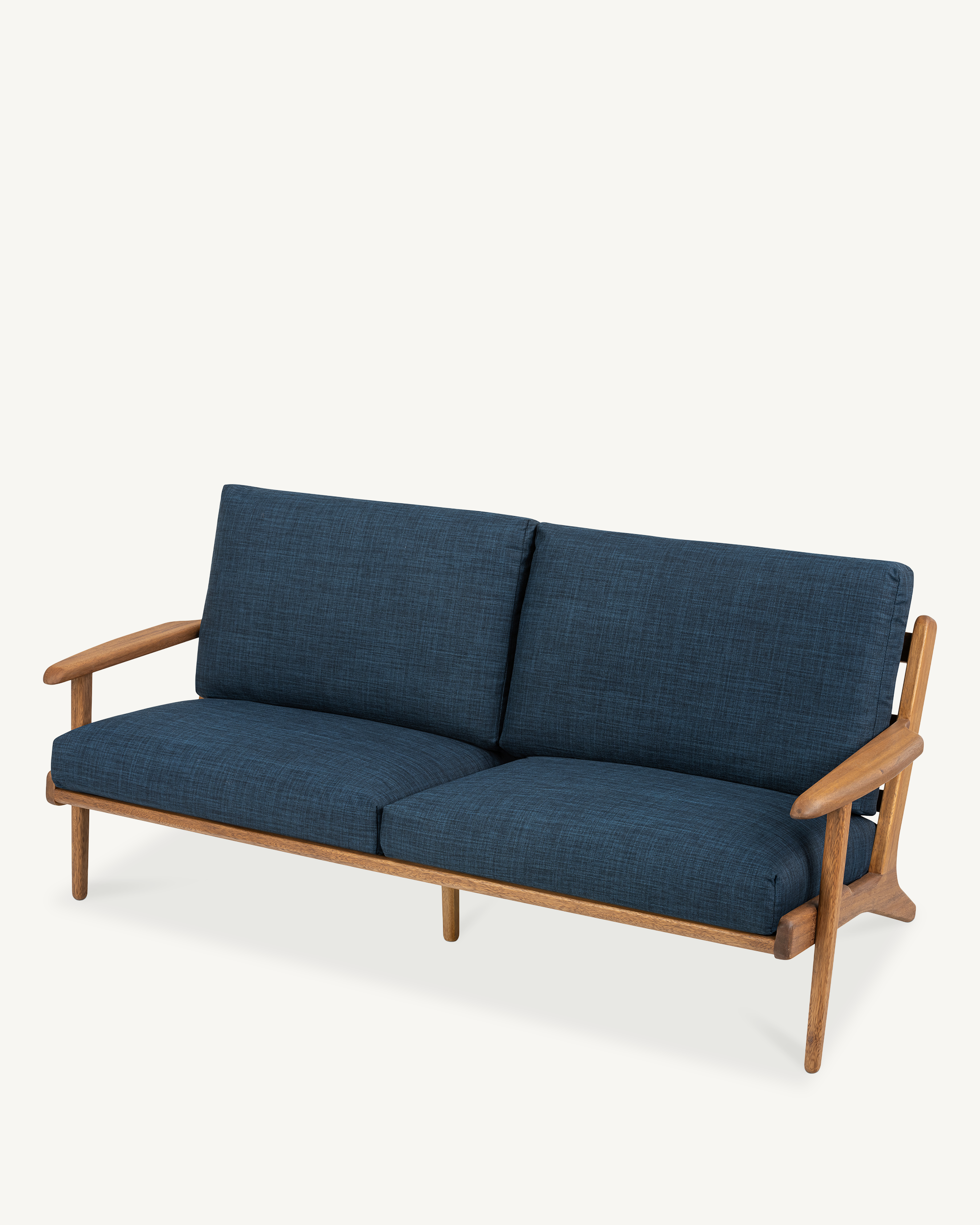 Map 3 Seat Sofa - Walnut & Fabric