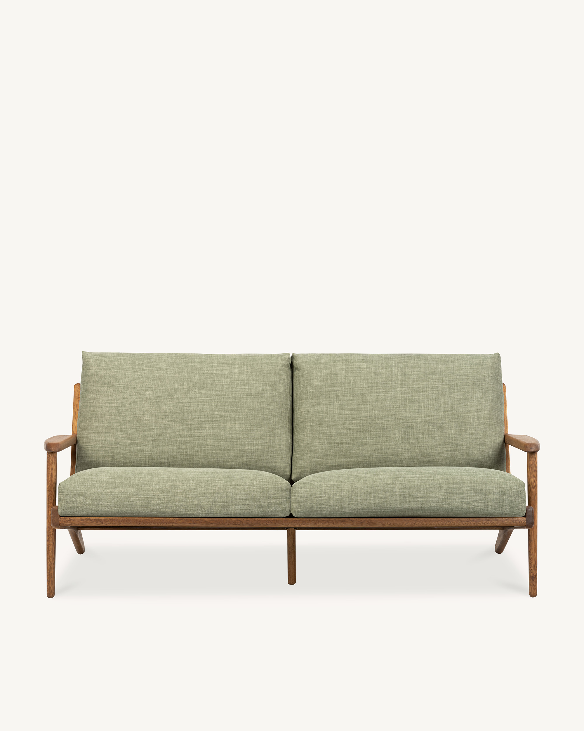 Map 3 Seat Sofa - Walnut/Fabric