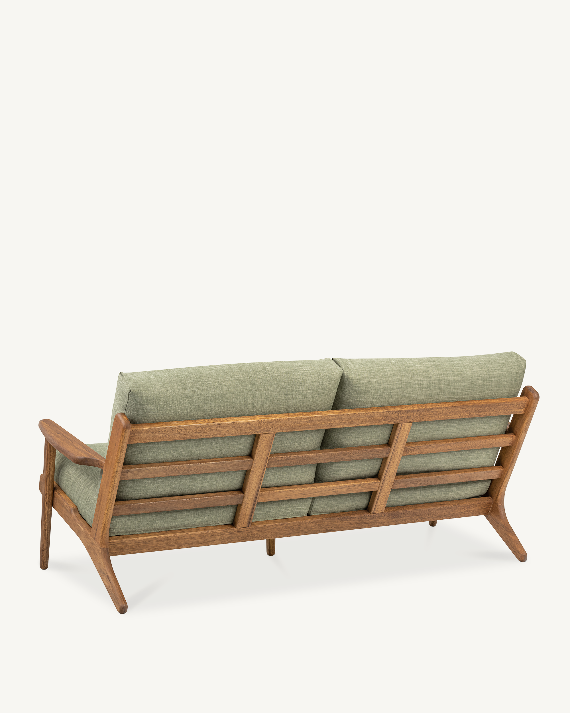 Map 3 Seat Sofa - Walnut & Fabric