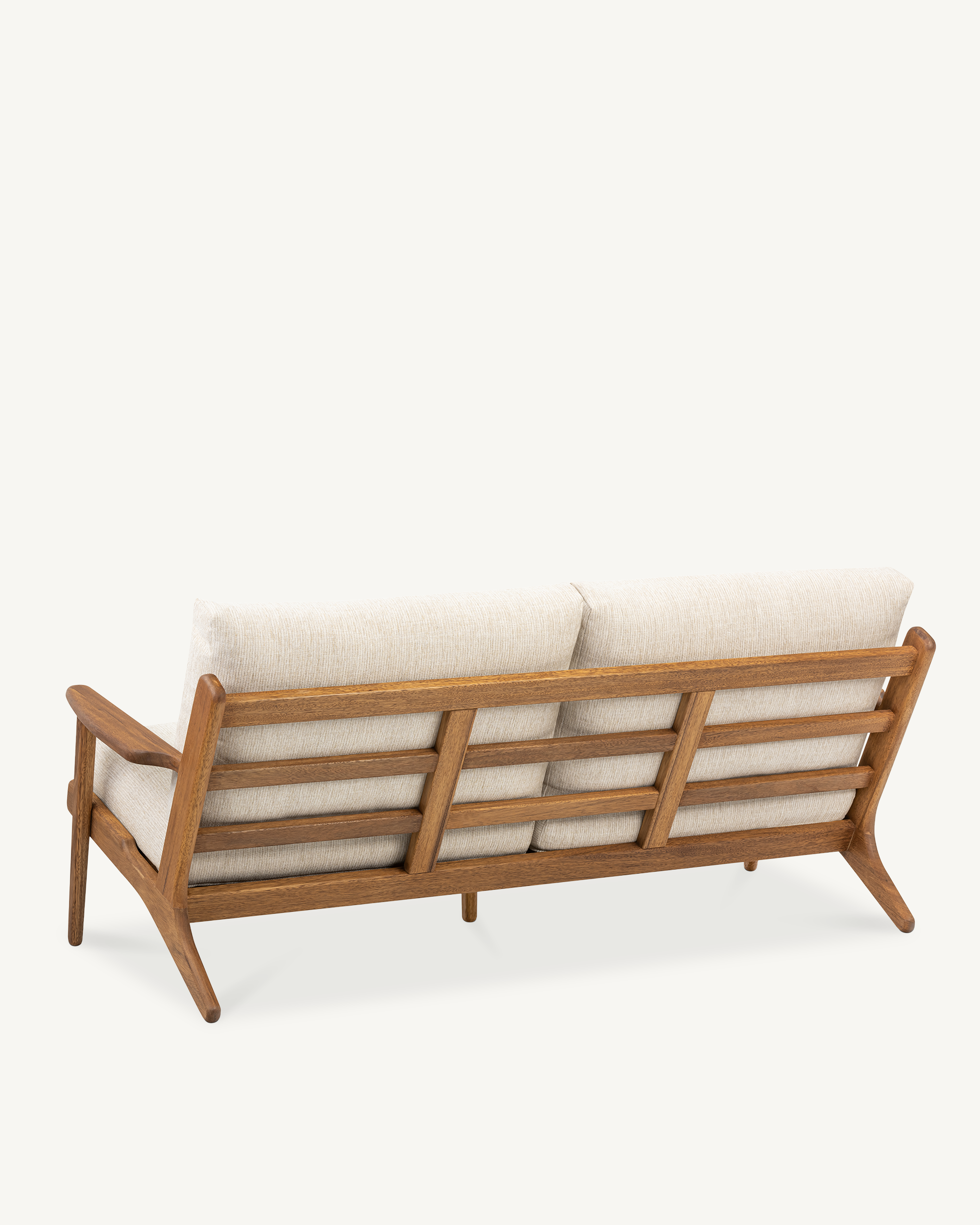 Map 3 Seat Sofa - Walnut & Fabric
