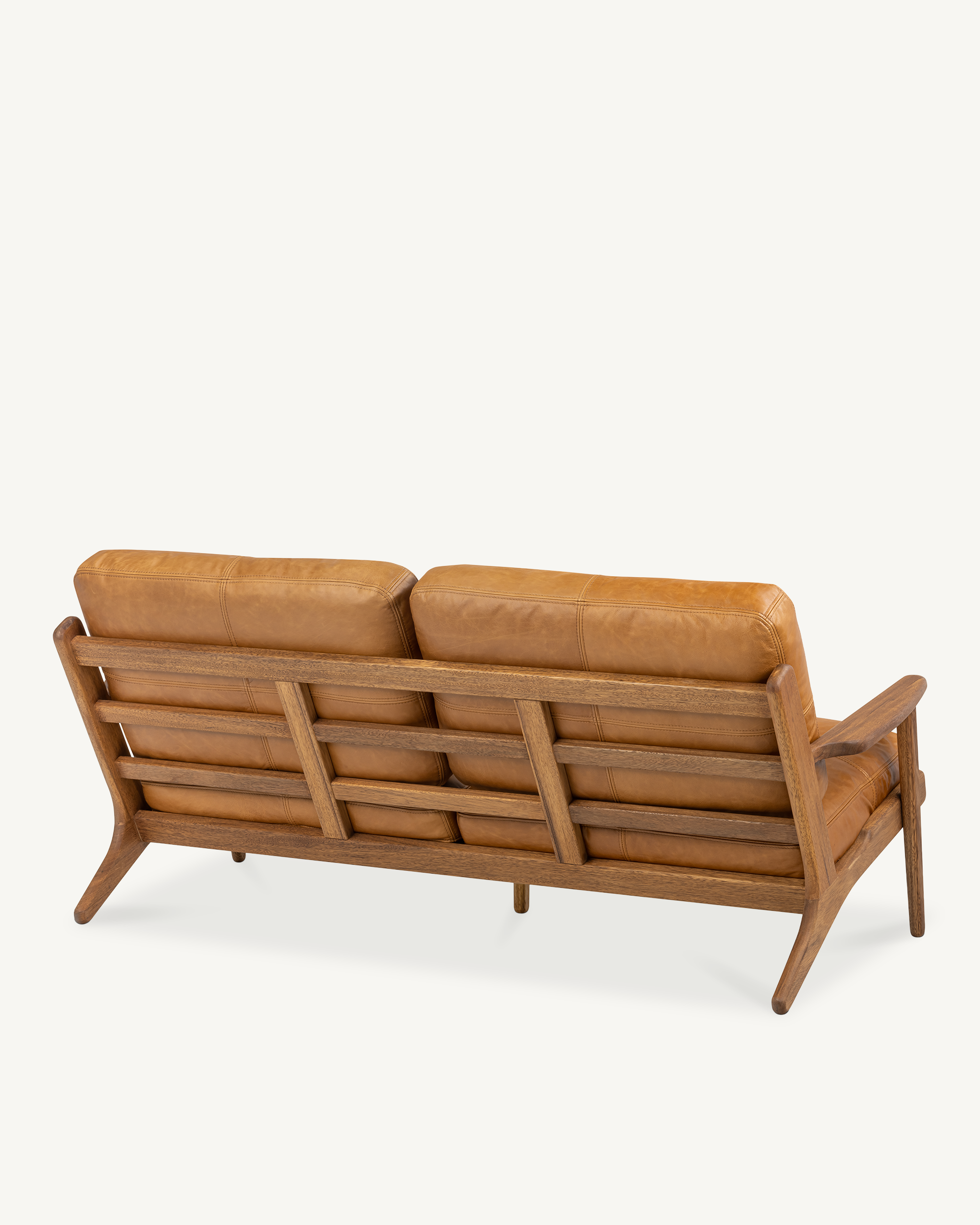 Map 3 Seat Sofa - Walnut & Leather