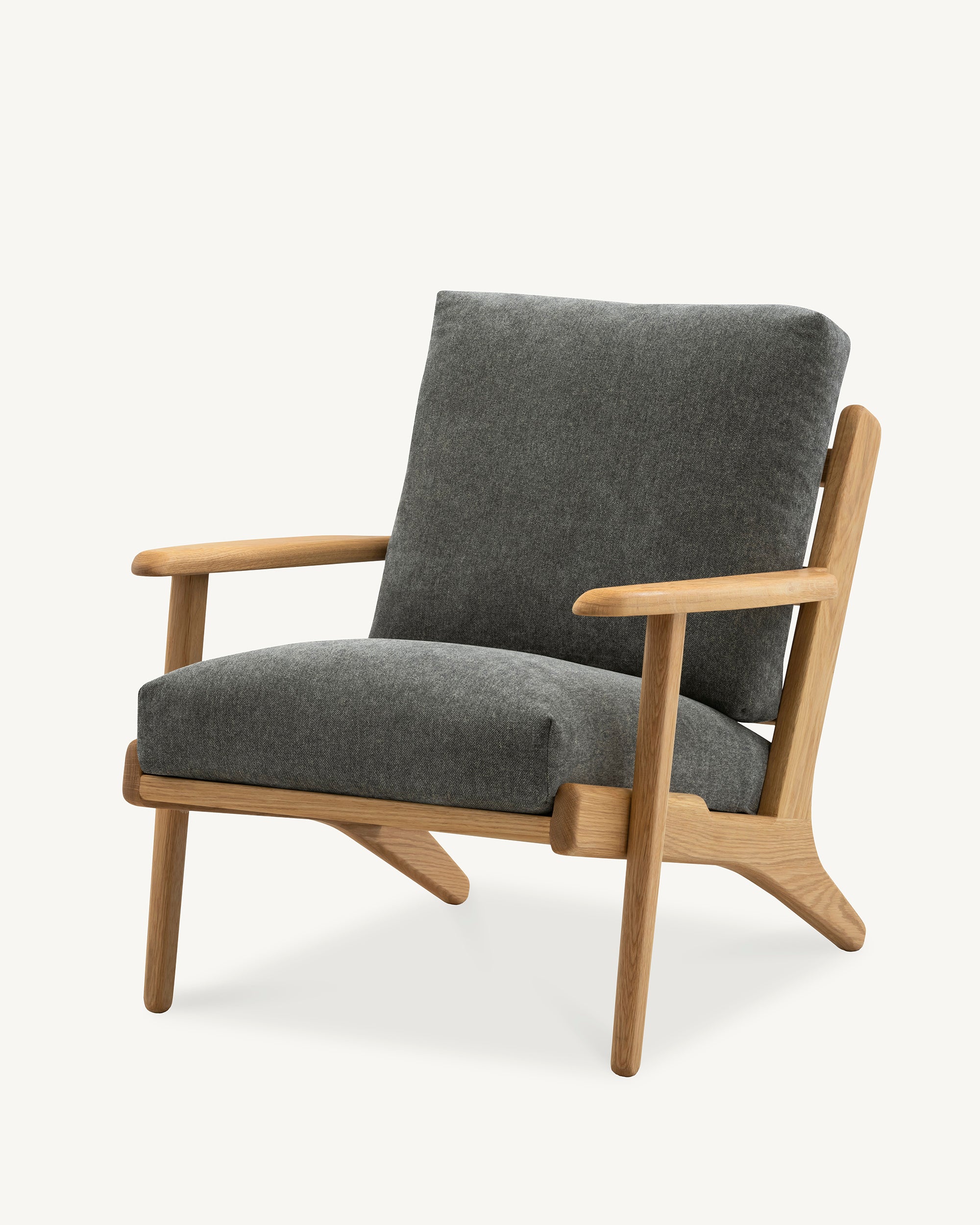 Map Armchair Oak Frame Evergreen Green Fog Fabric