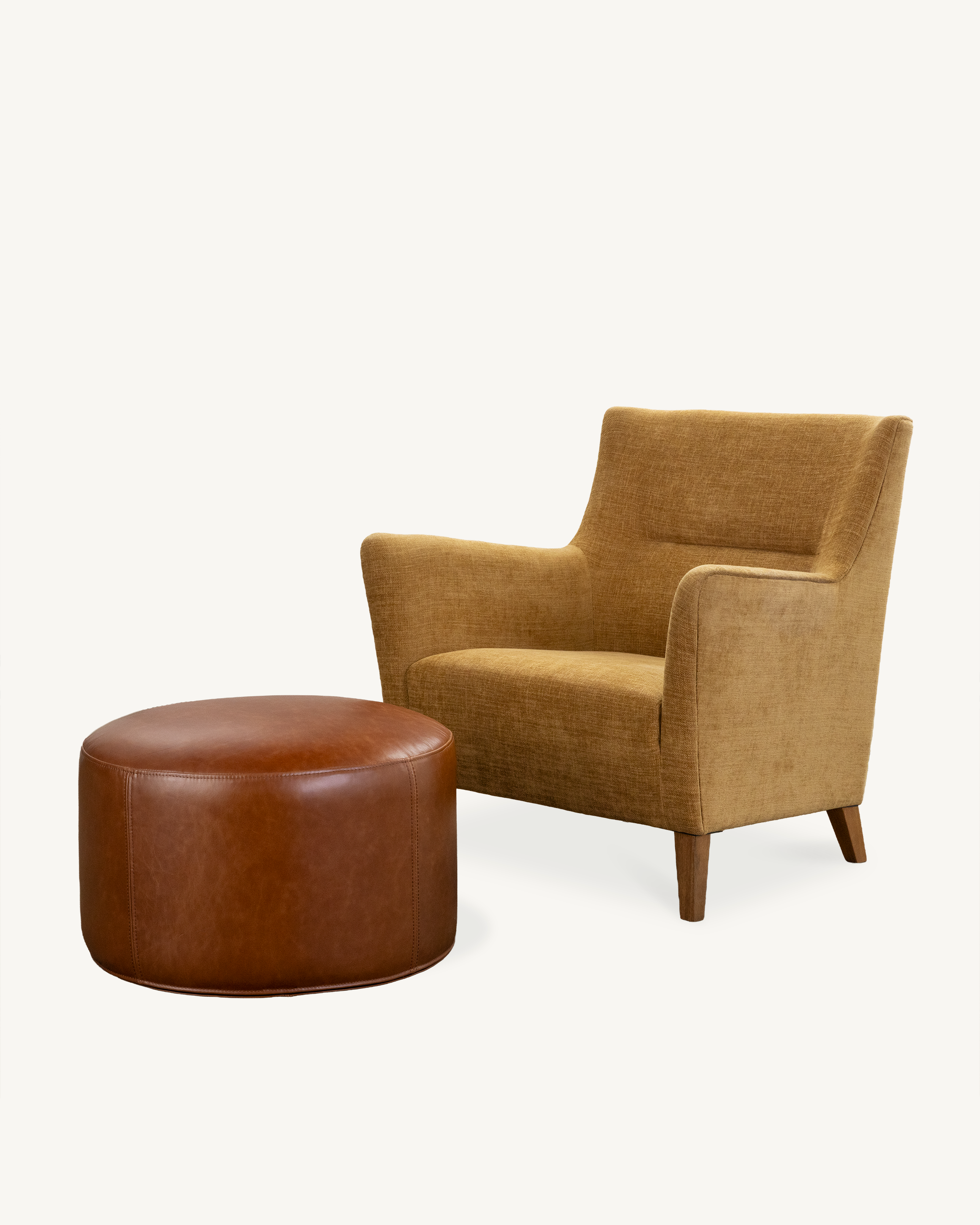 Metsa Ottoman Large - Brown Leather