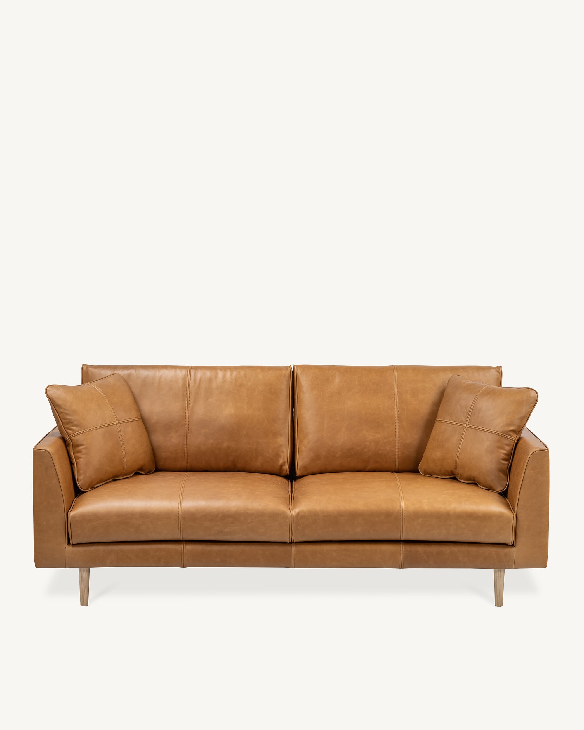 Narvik 3 Seat Sofa Tan Full-Grain Leather