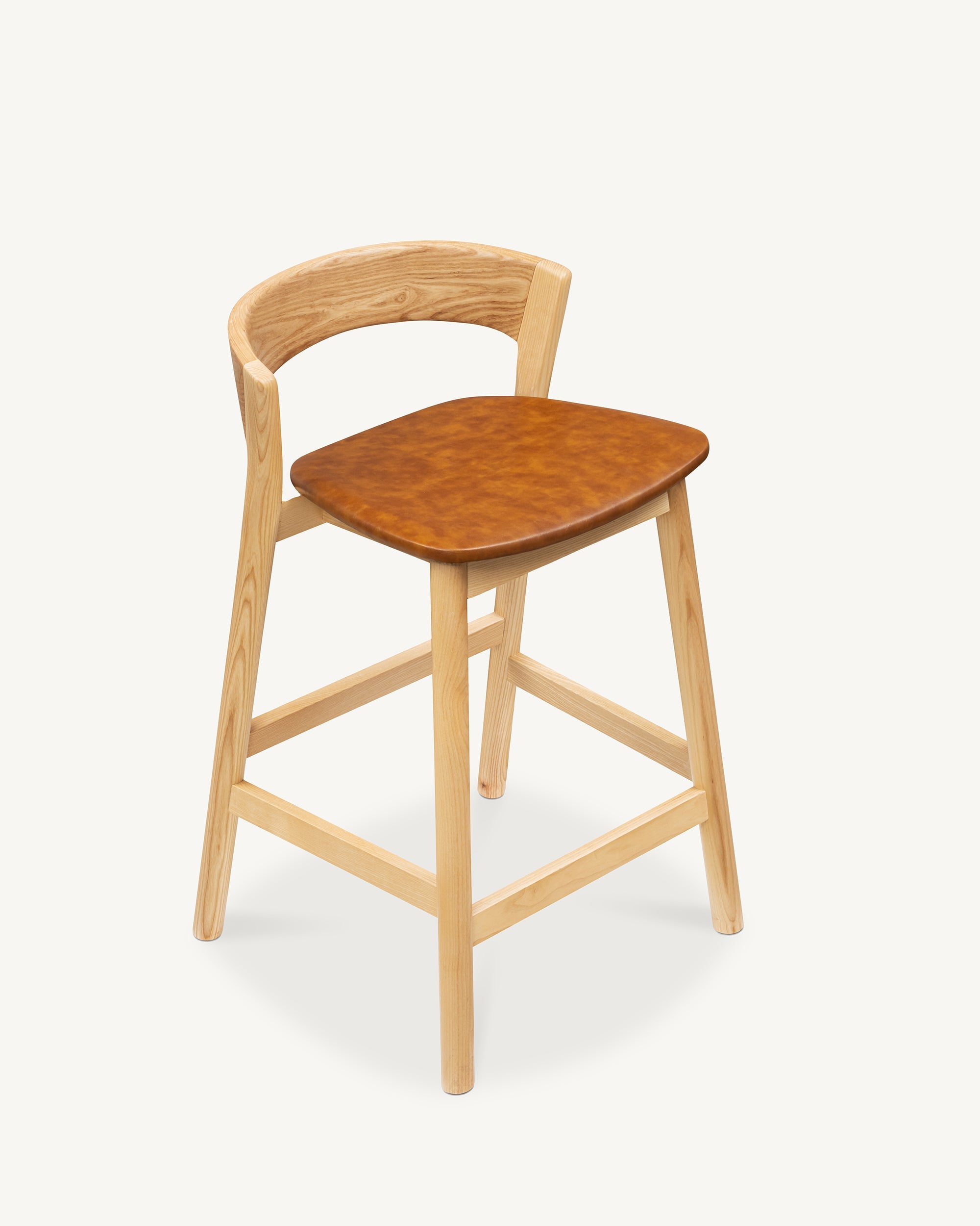 Vara 01 Tan Leather Bar Stool