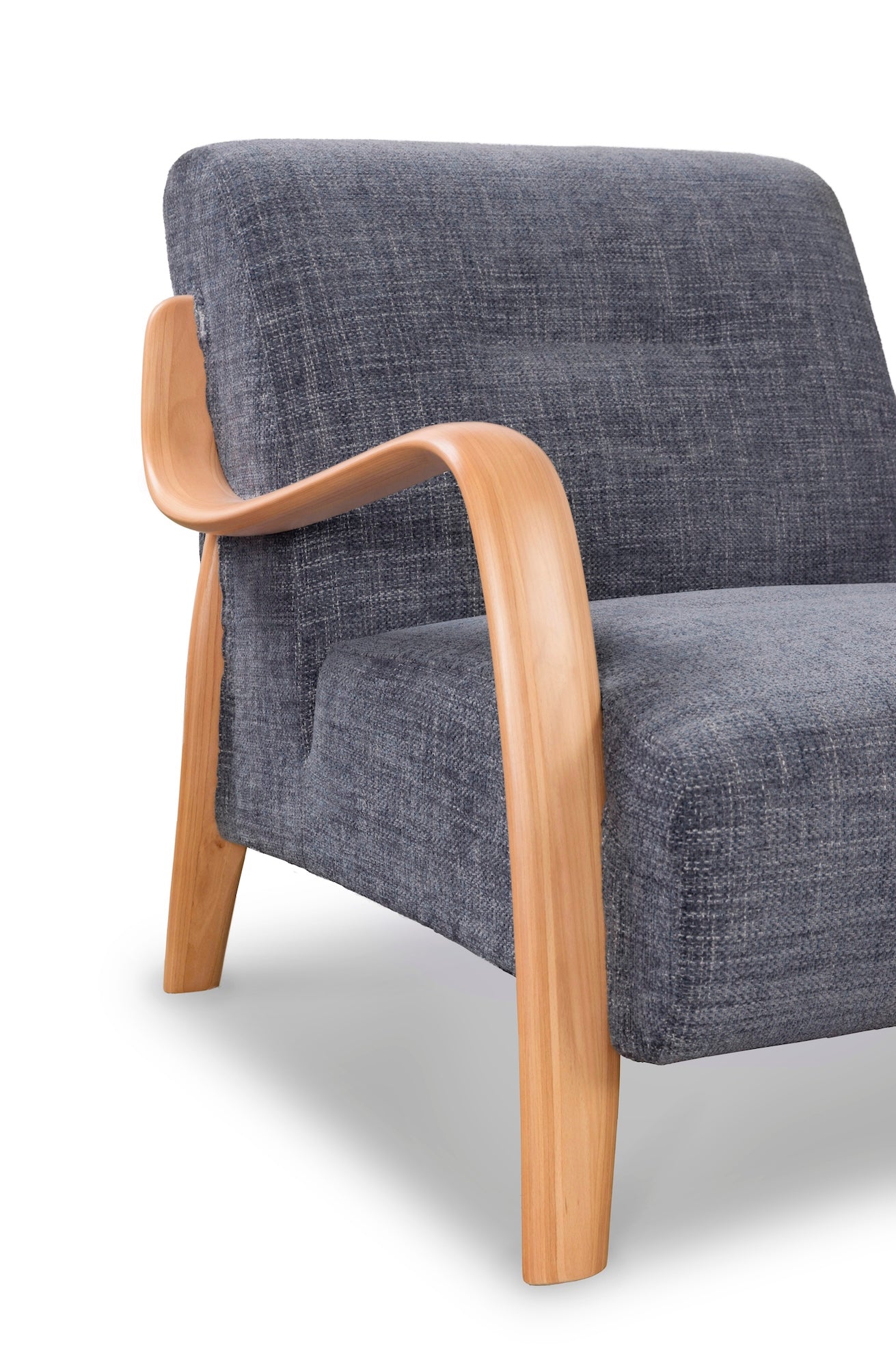 Beech Mid-Century Armchair Sea Haze