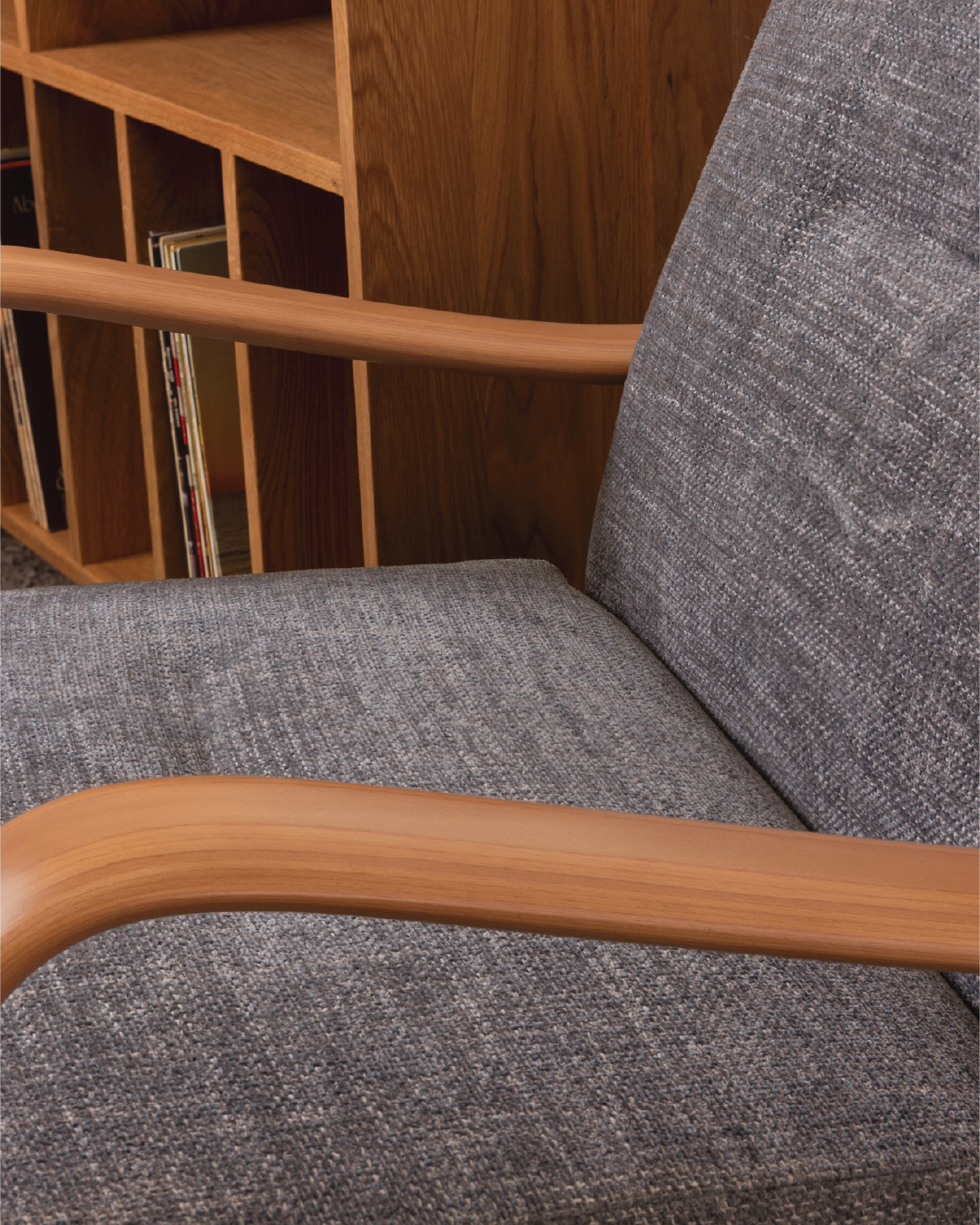 Beech Mid-Century Armchair Sea Haze