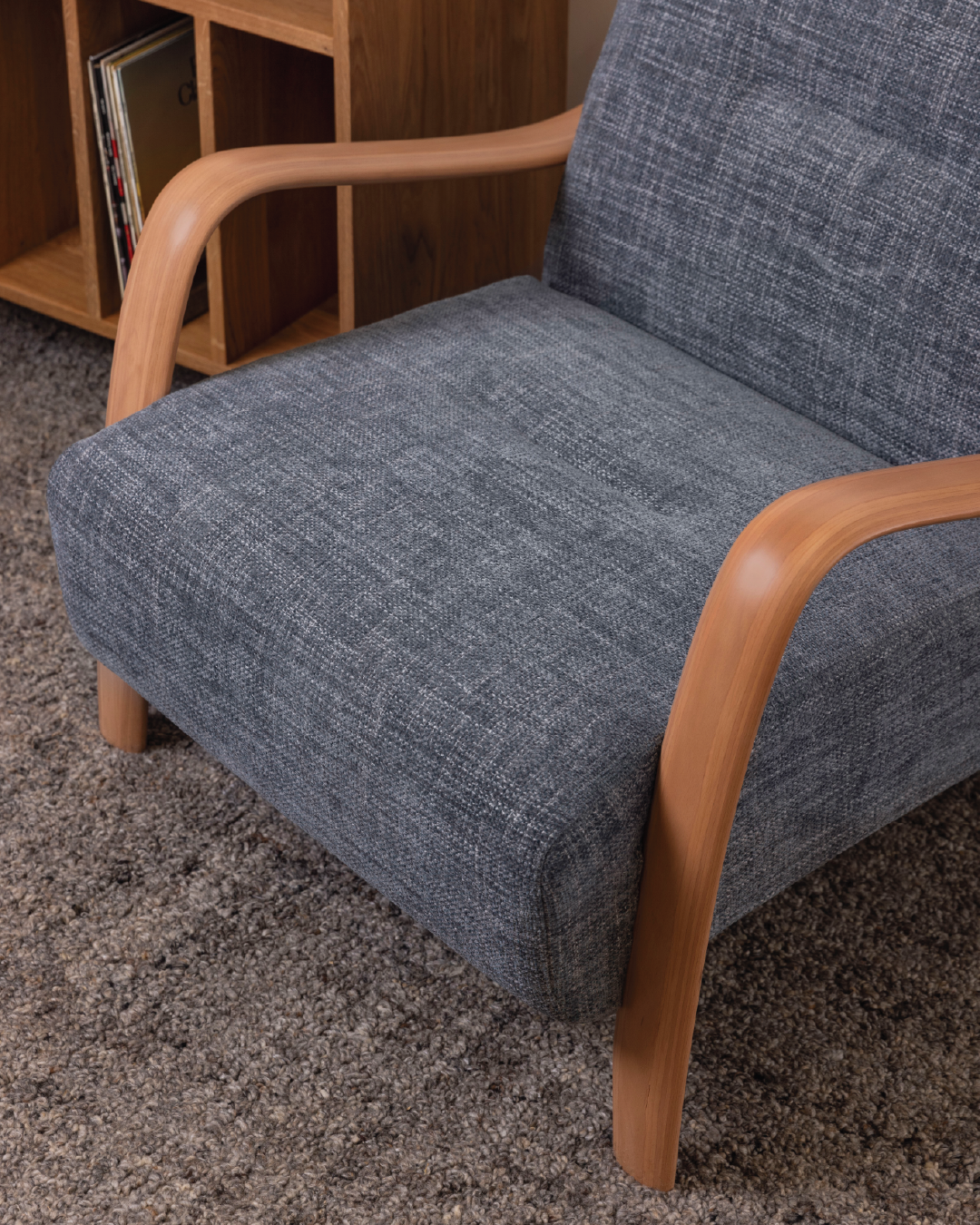 Beech Mid-Century Armchair Sea Haze