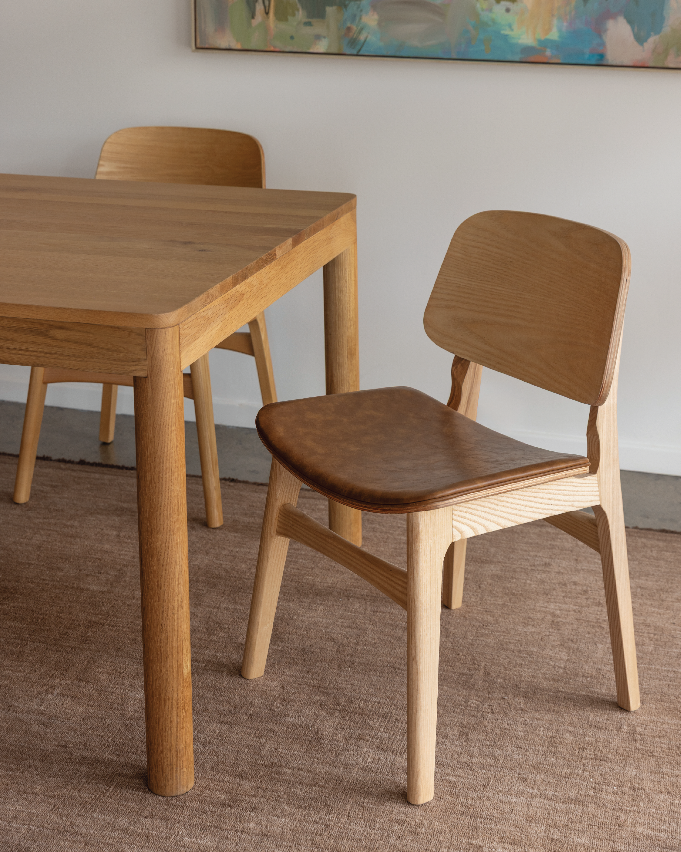 Vara 03 Tan Faux Leather Dining Chair