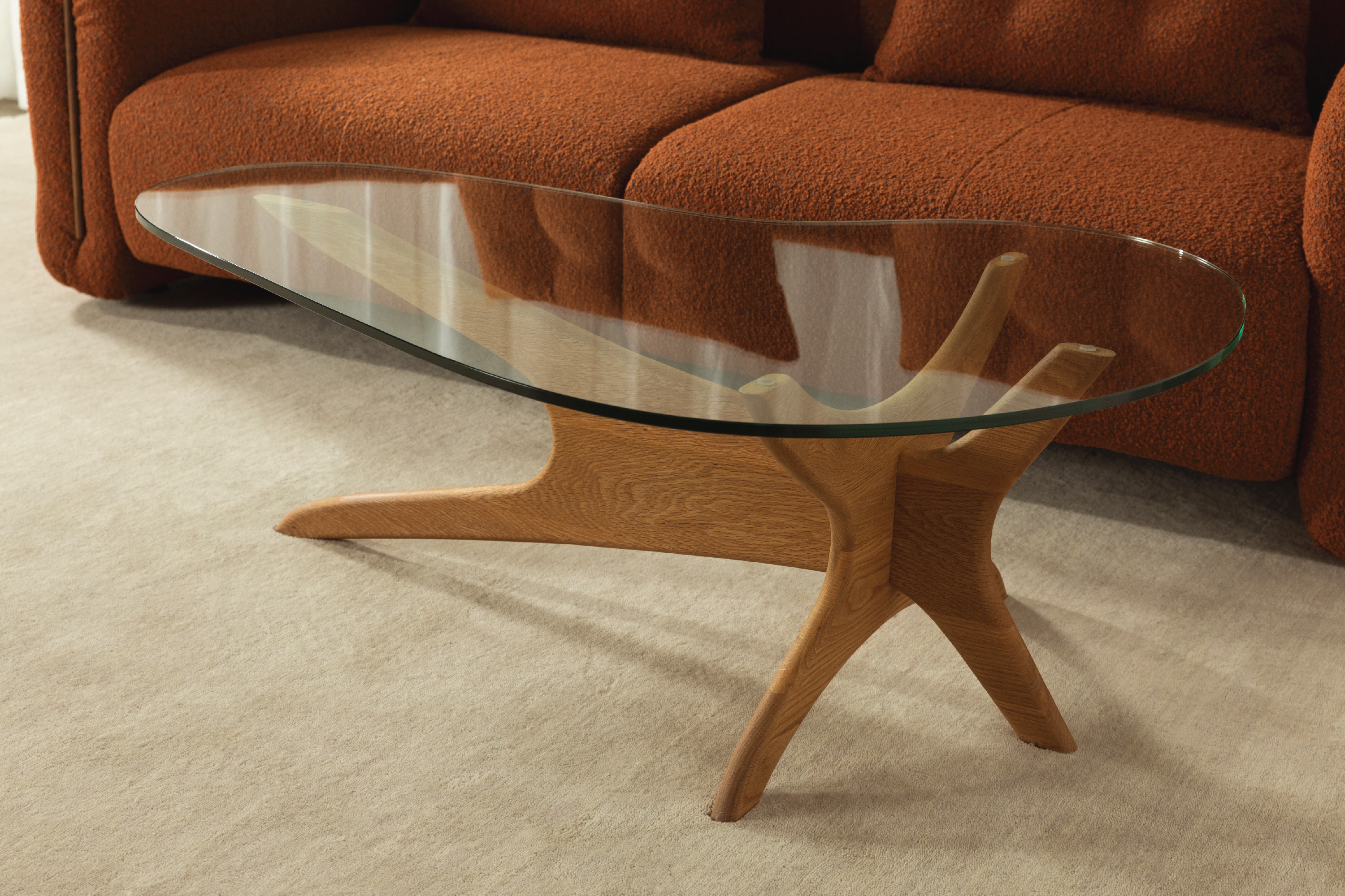 Vastra Glass Coffee Table Inspired by Noguchi Coffee Table