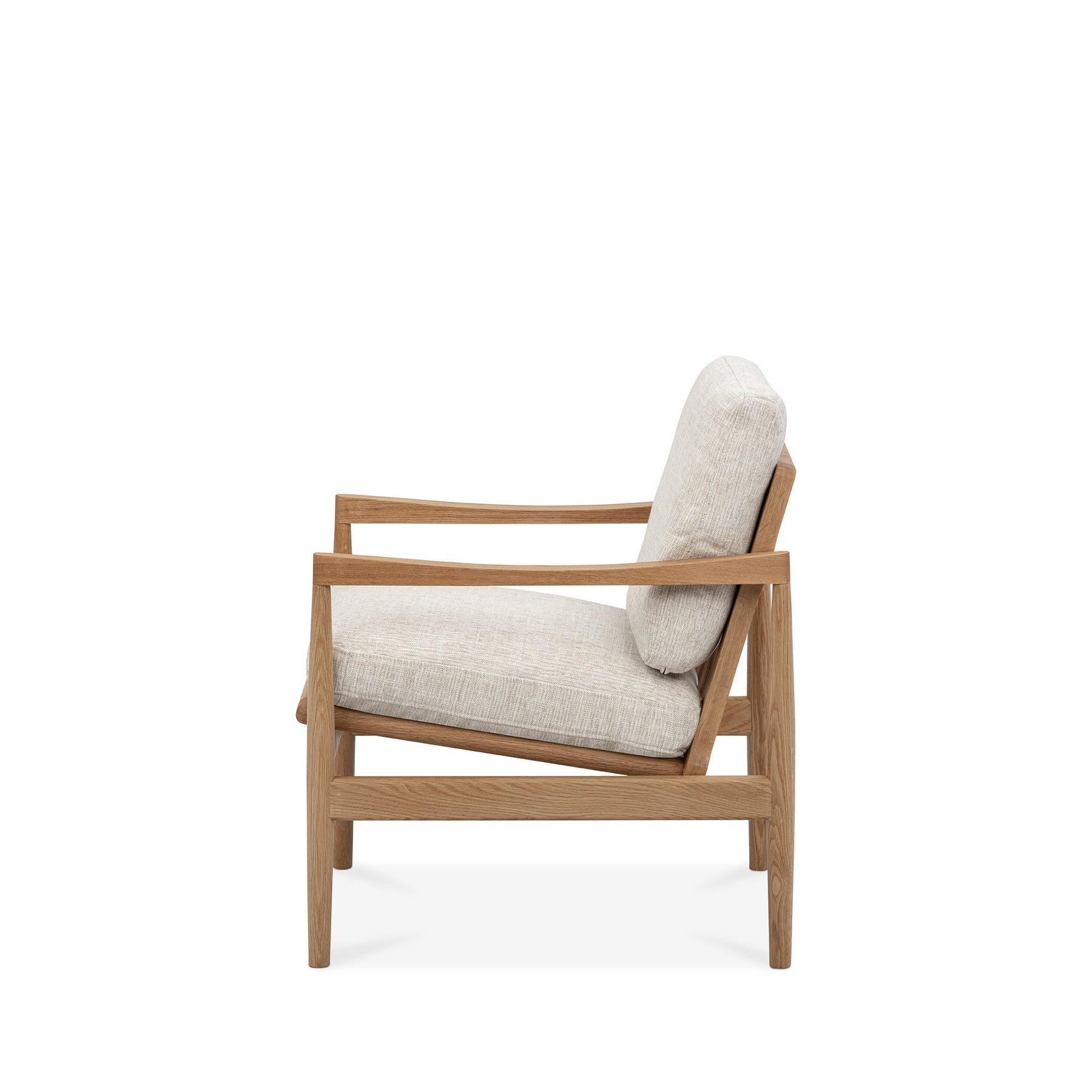 Den Armchair Oak Frame Sandstone Fabric