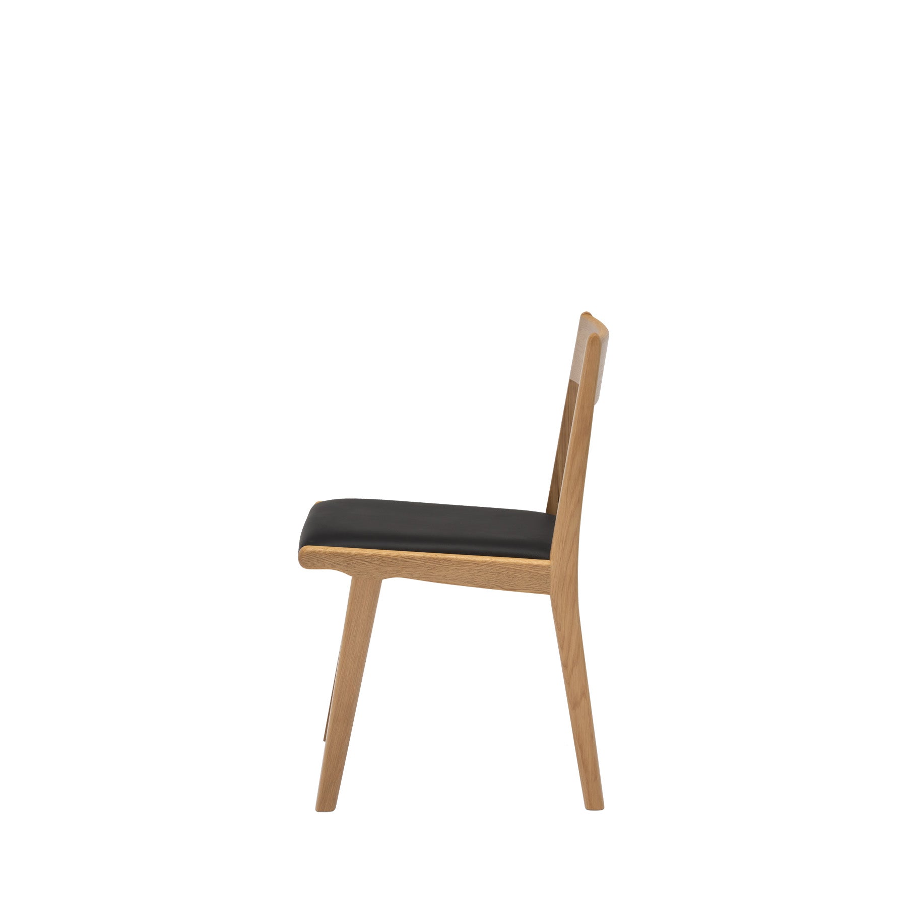 Forest 01 Black Authentic Leather Oak Dining Chair