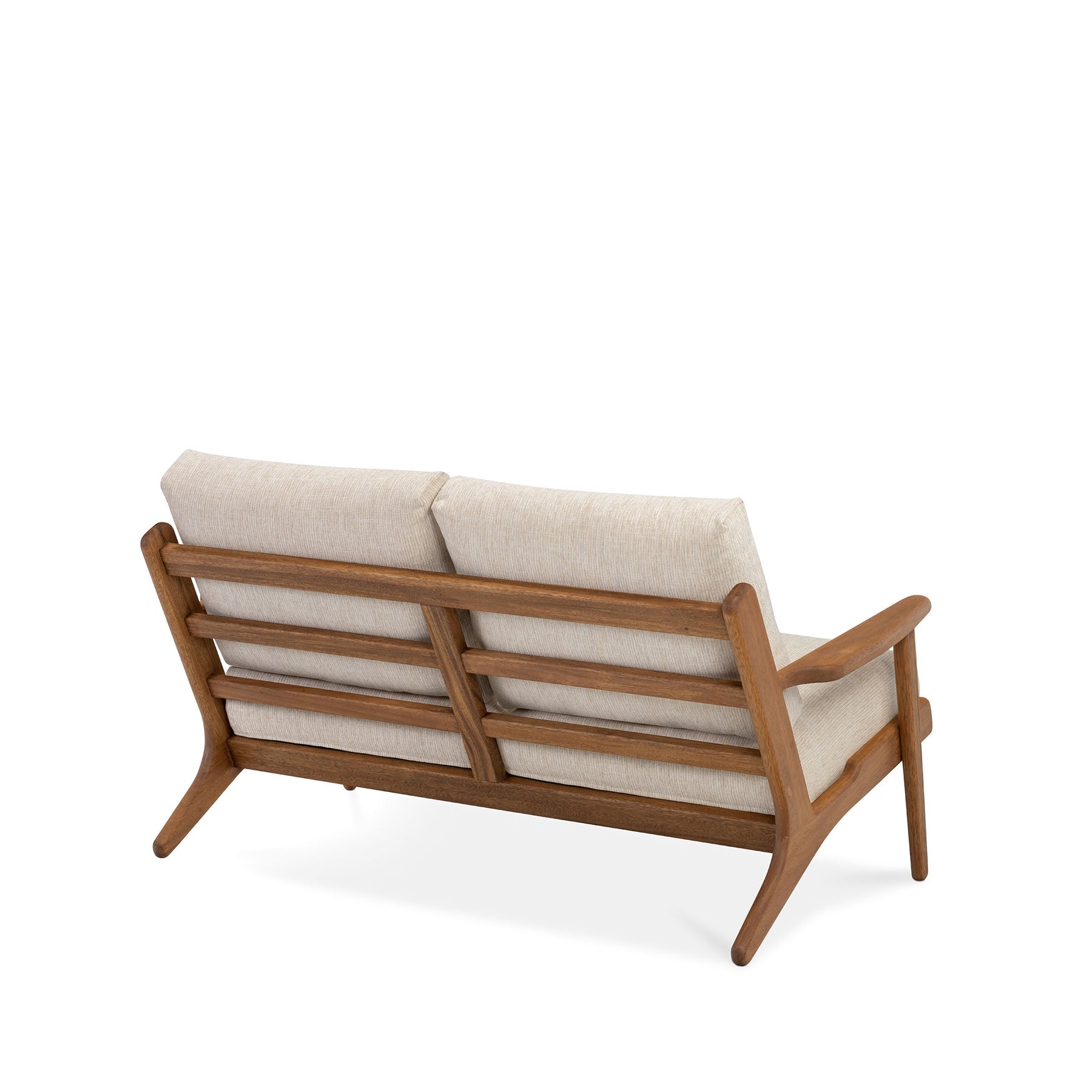 Map 2 Seat Sofa Walnut Frame Sandstone Fabric