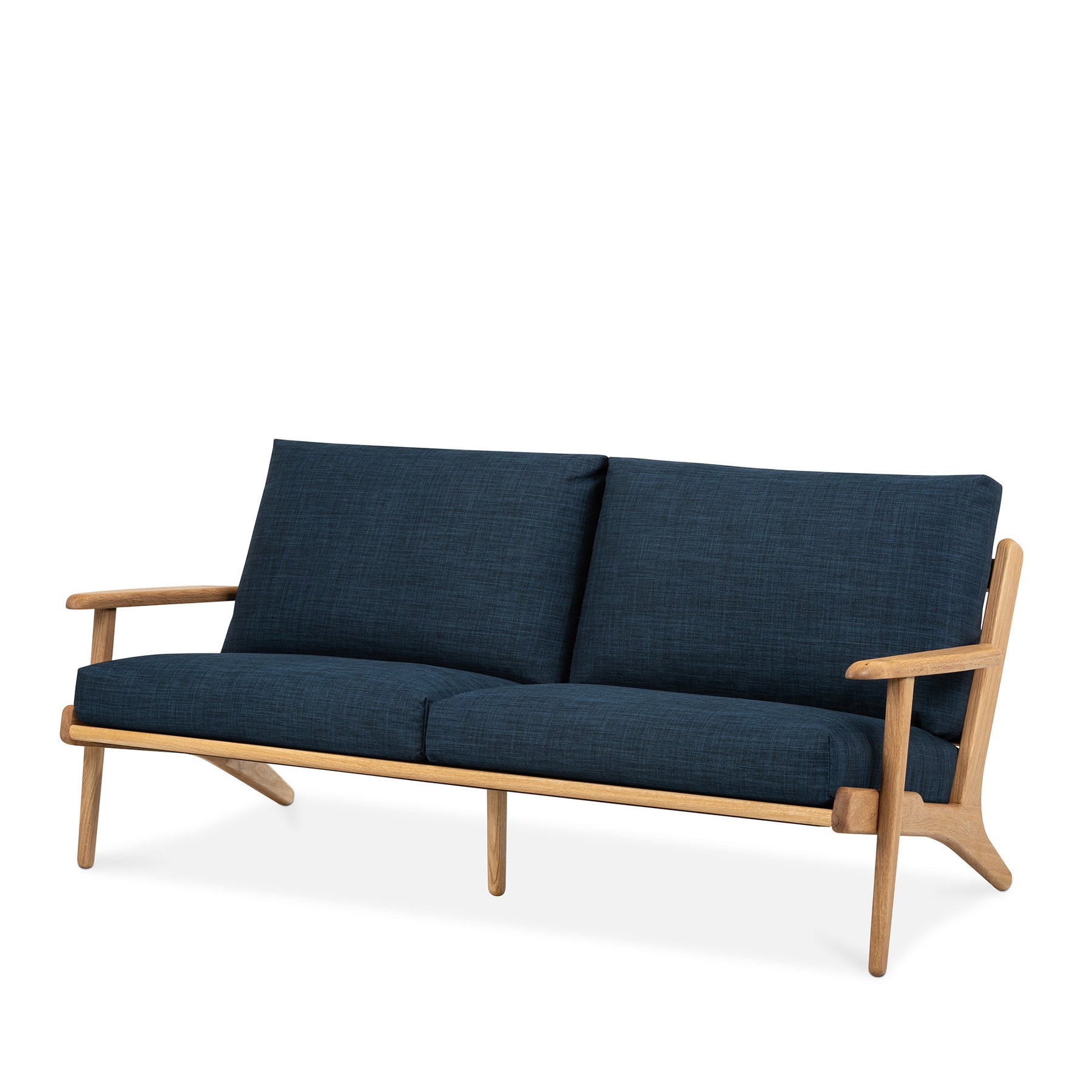 Map 3 Seat Sofa (Oak/Royal Blue)