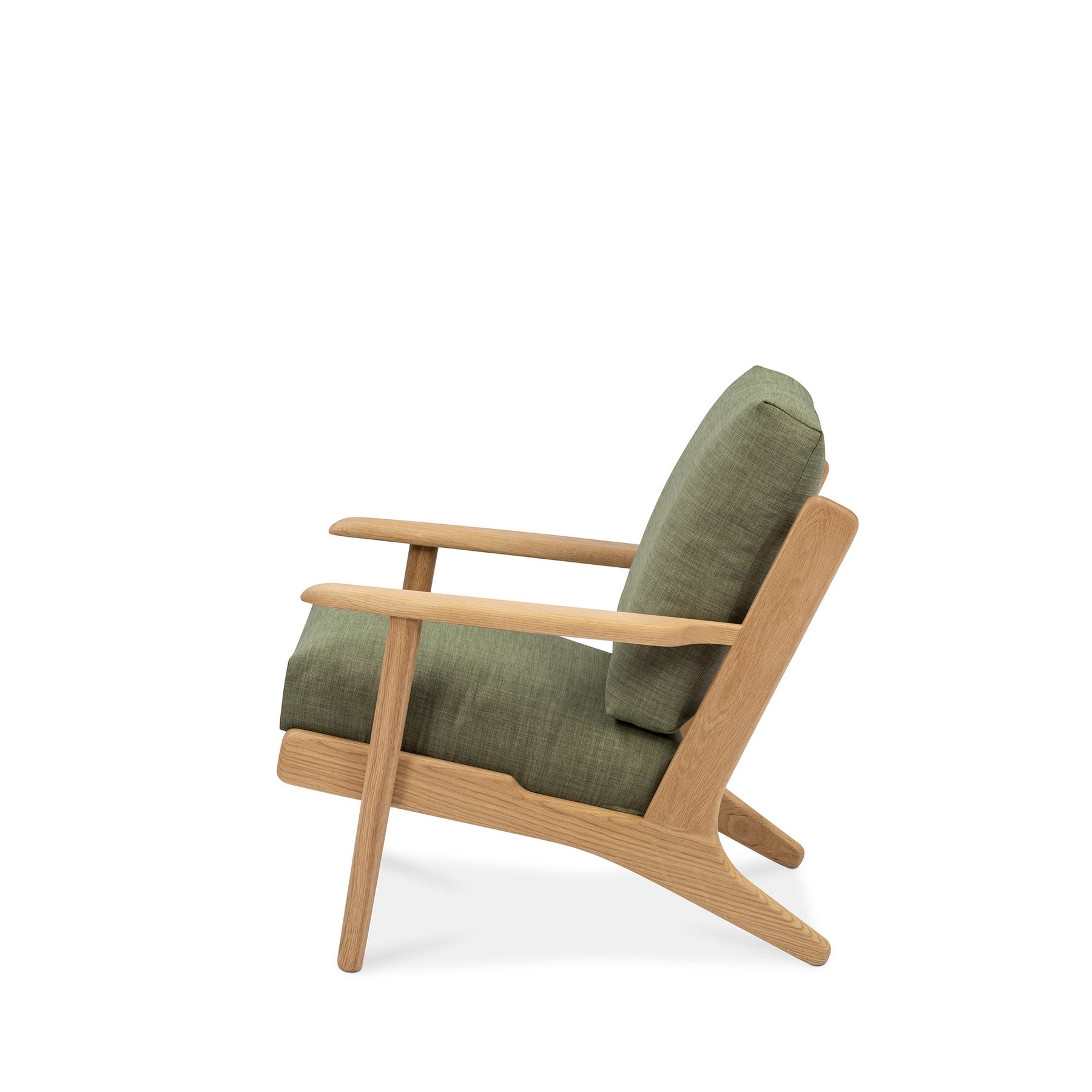 Map Armchair Oak Frame Sage Green Fabric