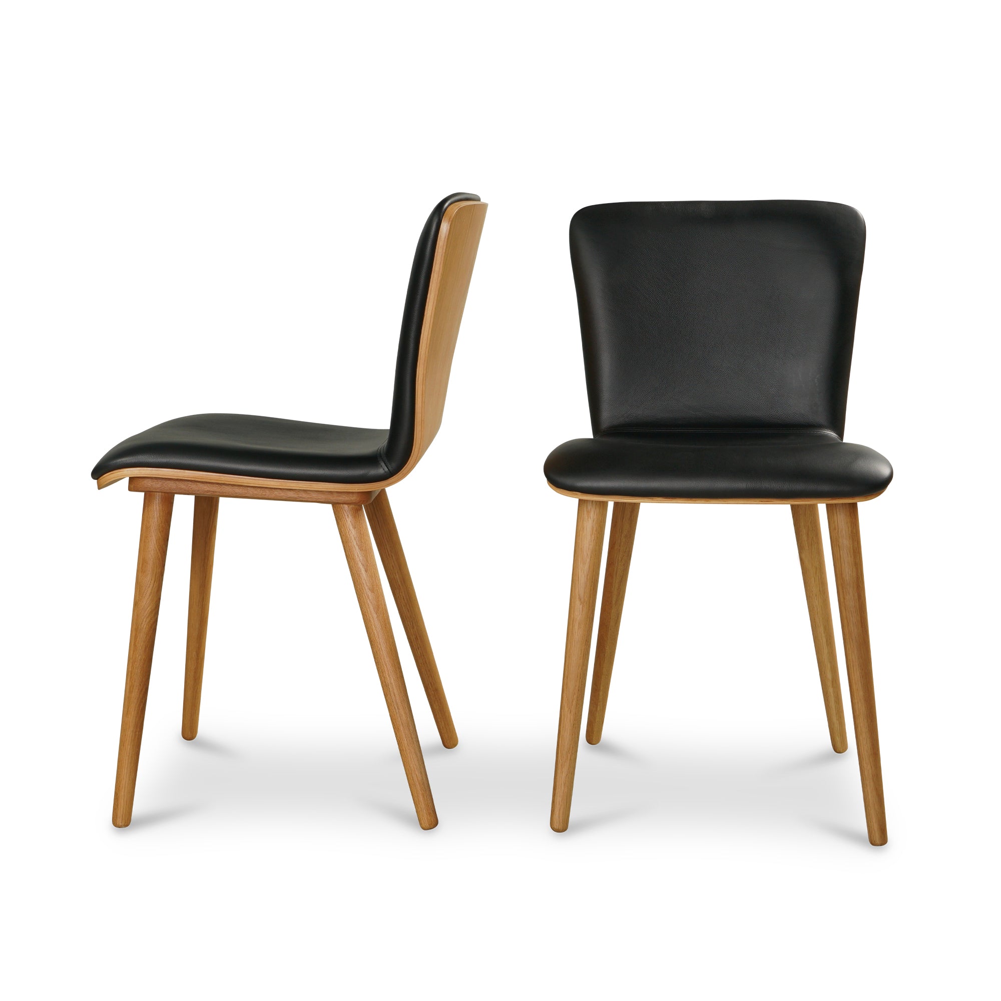 Arna 02 Oak Black Leather Dining Chair