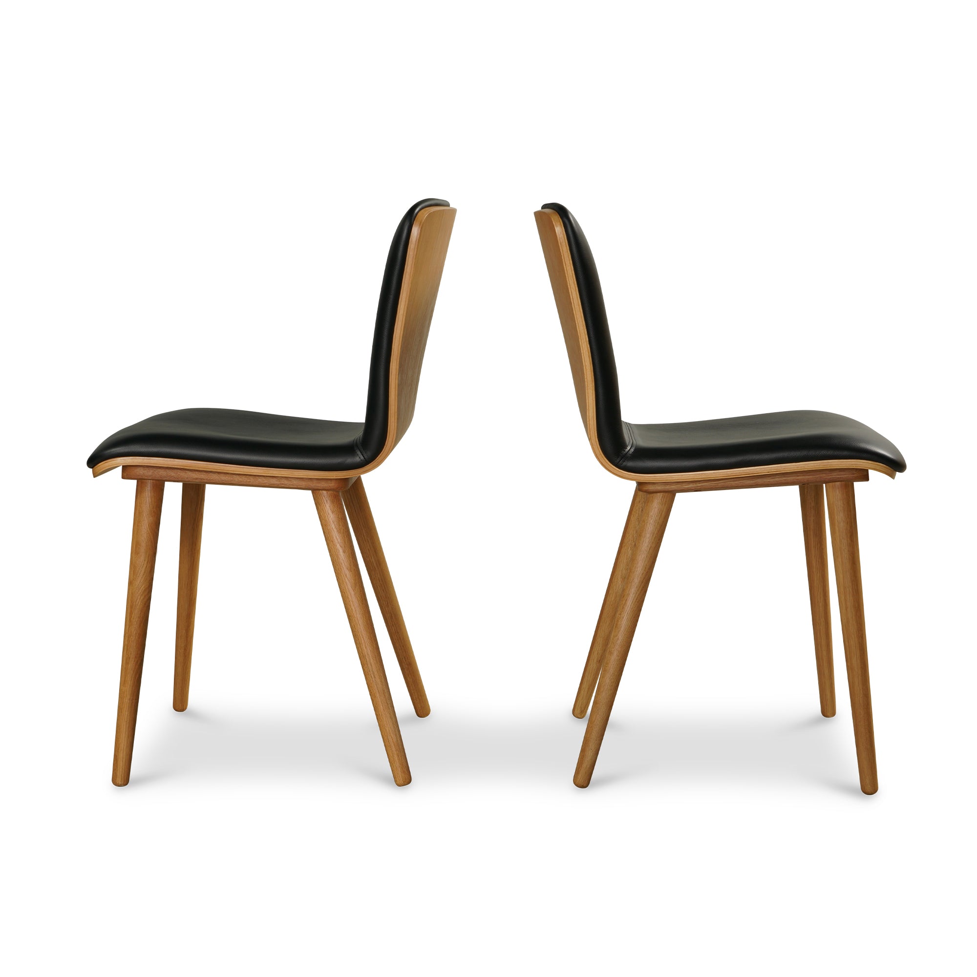 Arna 02 Oak Black Leather Dining Chair