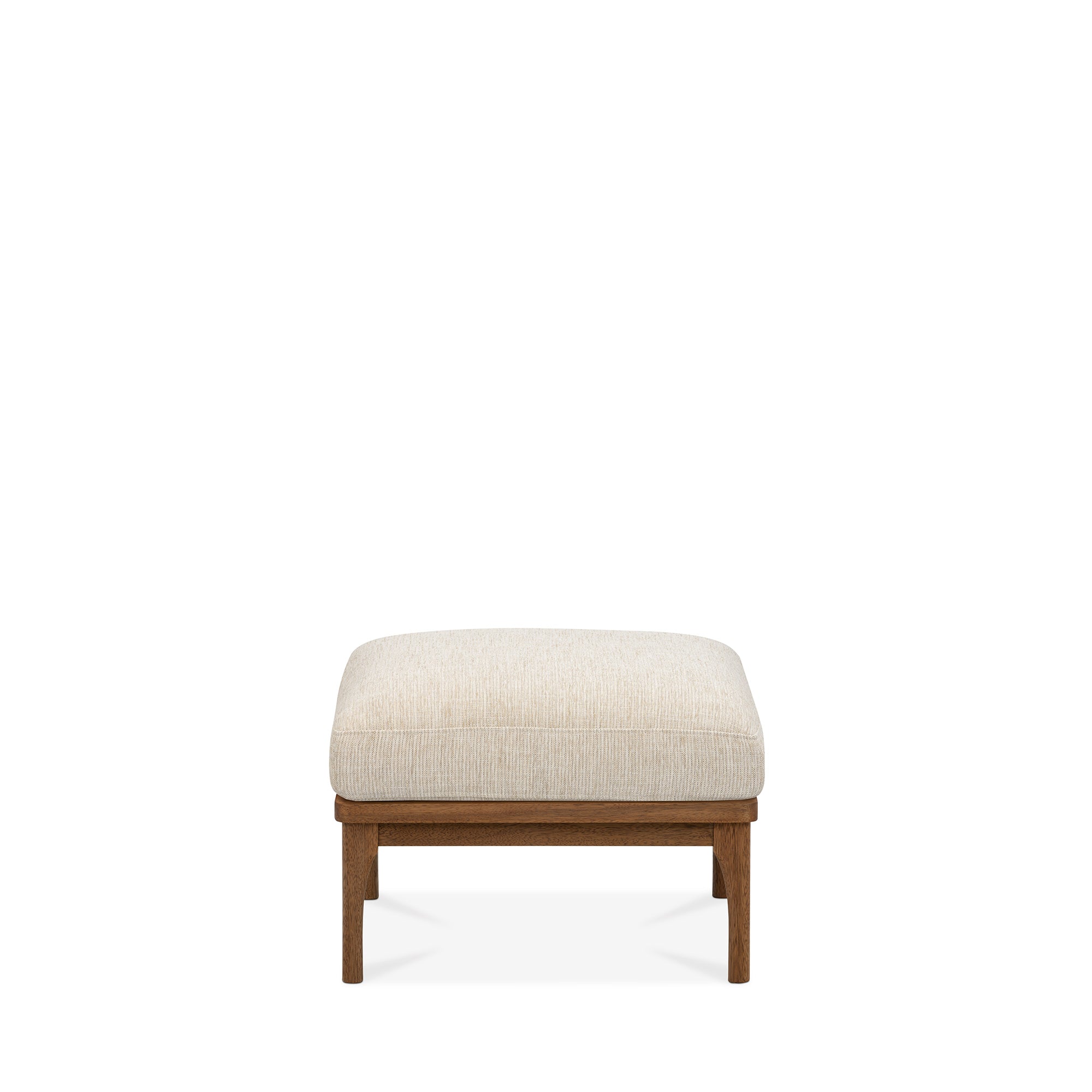 Den Footstool Walnut Frame Sandstone Fabric