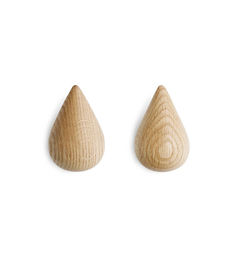 Normann Copenhagen Dropit Hooks Natural Oak - Small (Set of 2)