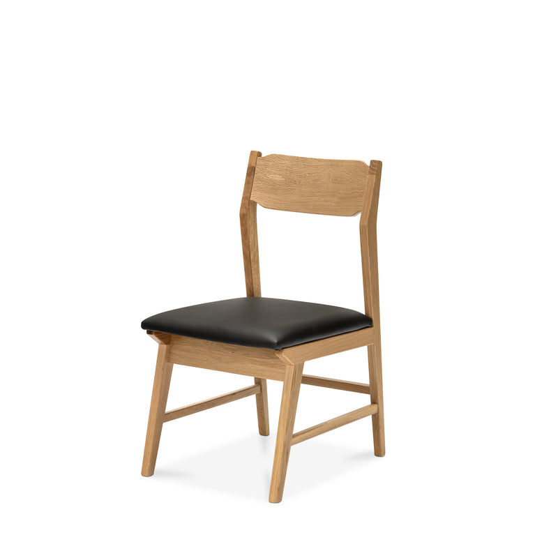 Forest 05 Oak Dining Chair - Black Leather