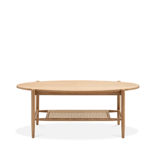Forest Oak & Rattan Oval Coffee Table