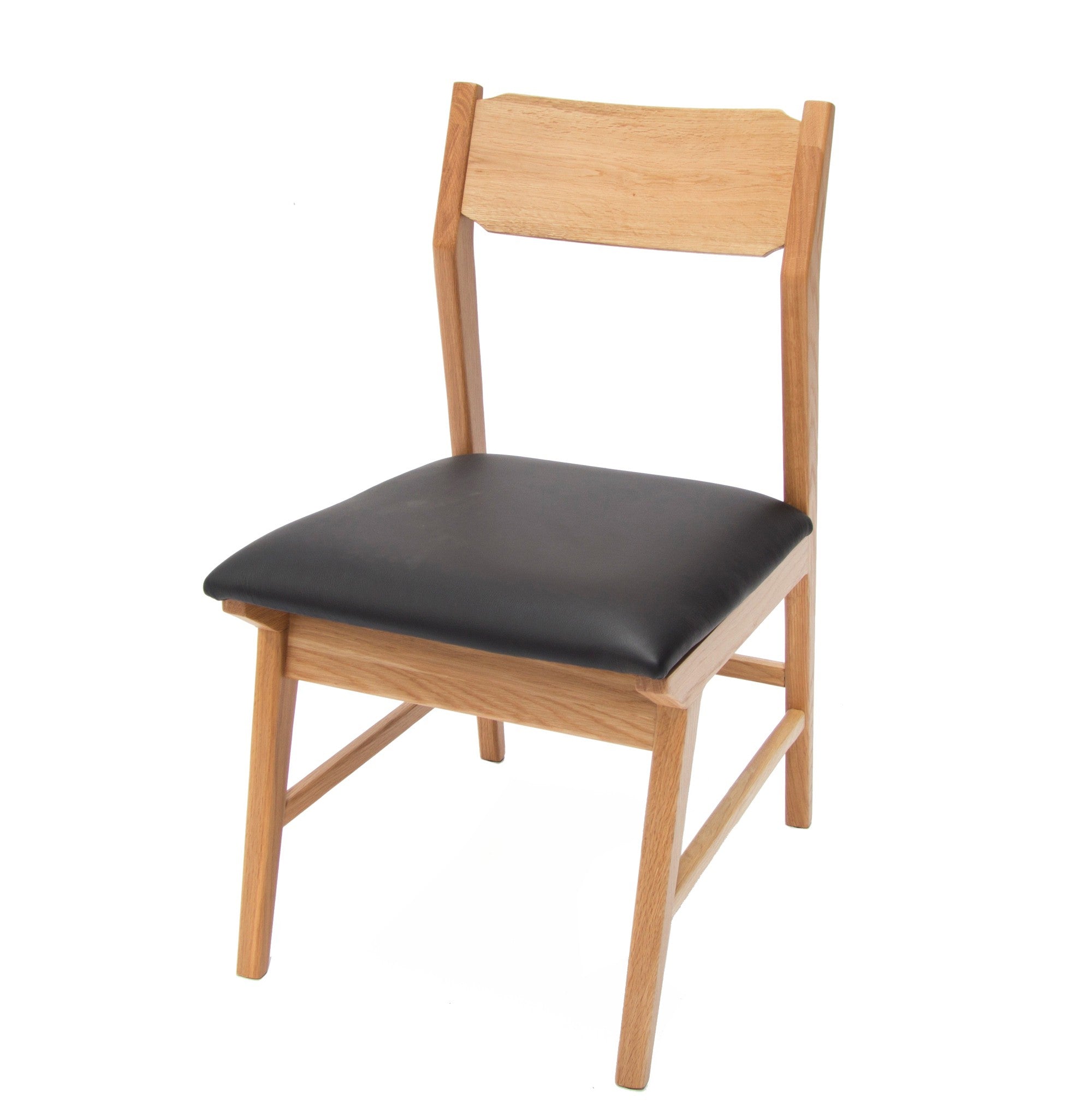 Forest 05 Oak Dining Chair Black Leather
