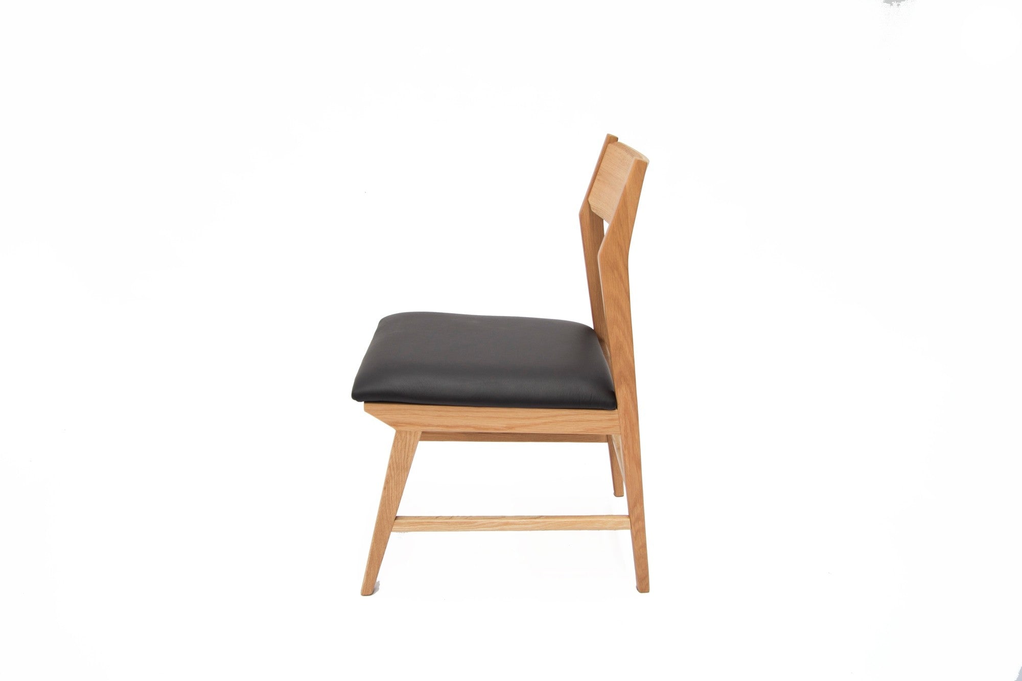 Forest 05 Oak Dining Chair Black Leather