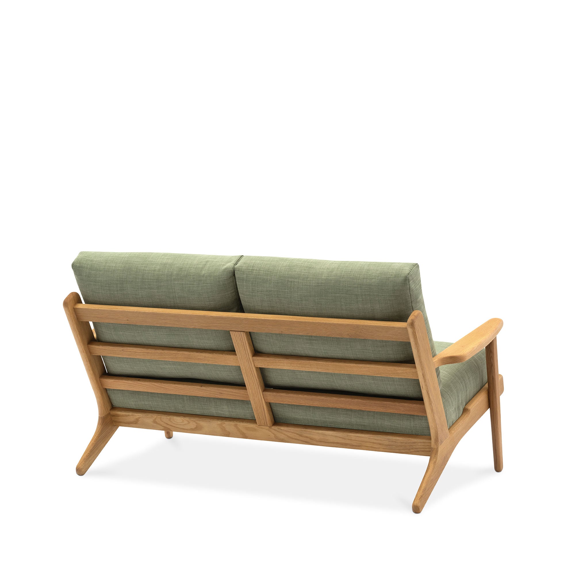 Map 2 Seat Sofa Oak Frame Sage Green Fabric
