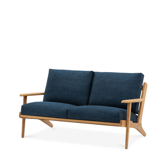 Map 2 Seat Sofa (Oak Frame/Royal Blue)