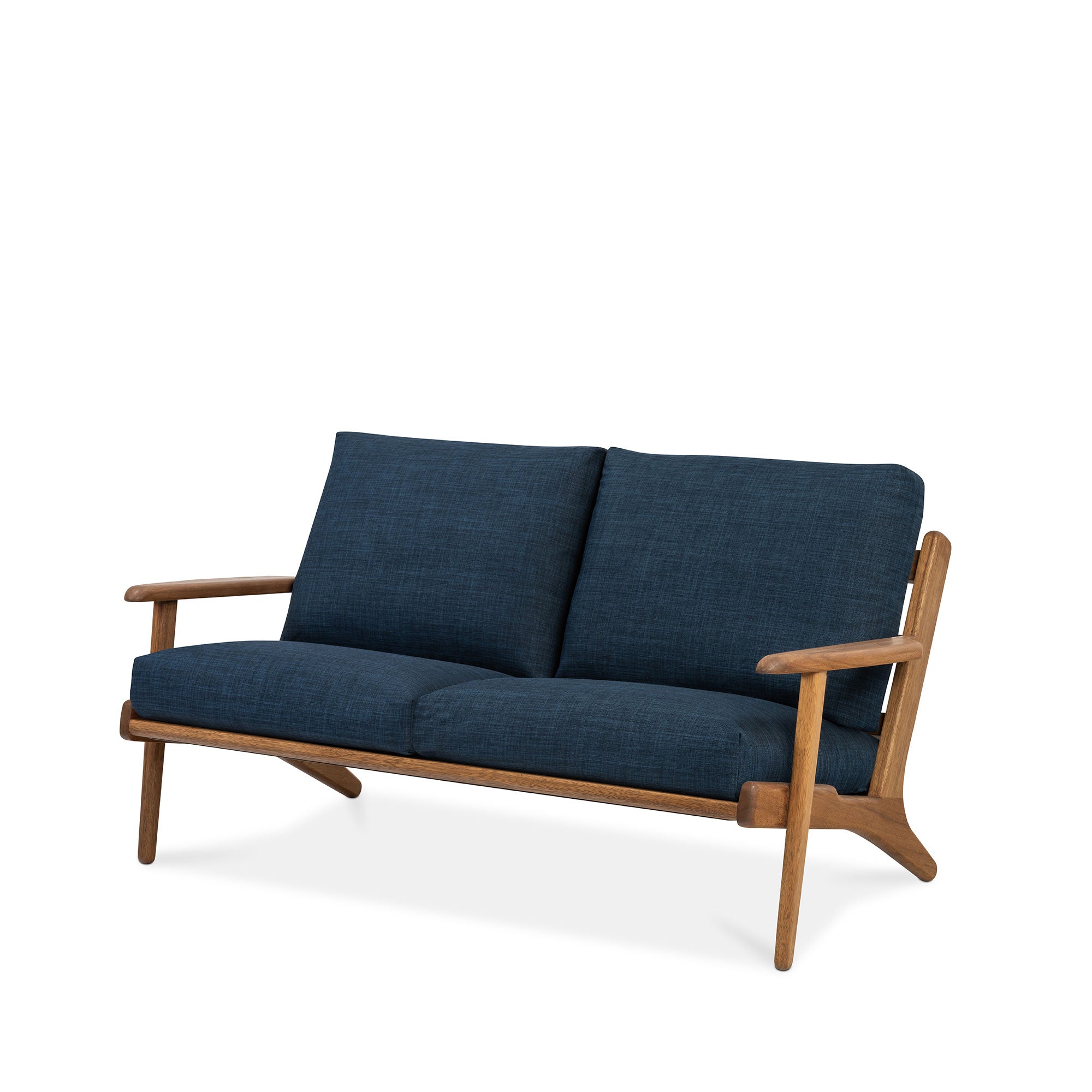 Map 2 Seat Sofa - Walnut Frame & Fabric Cushions