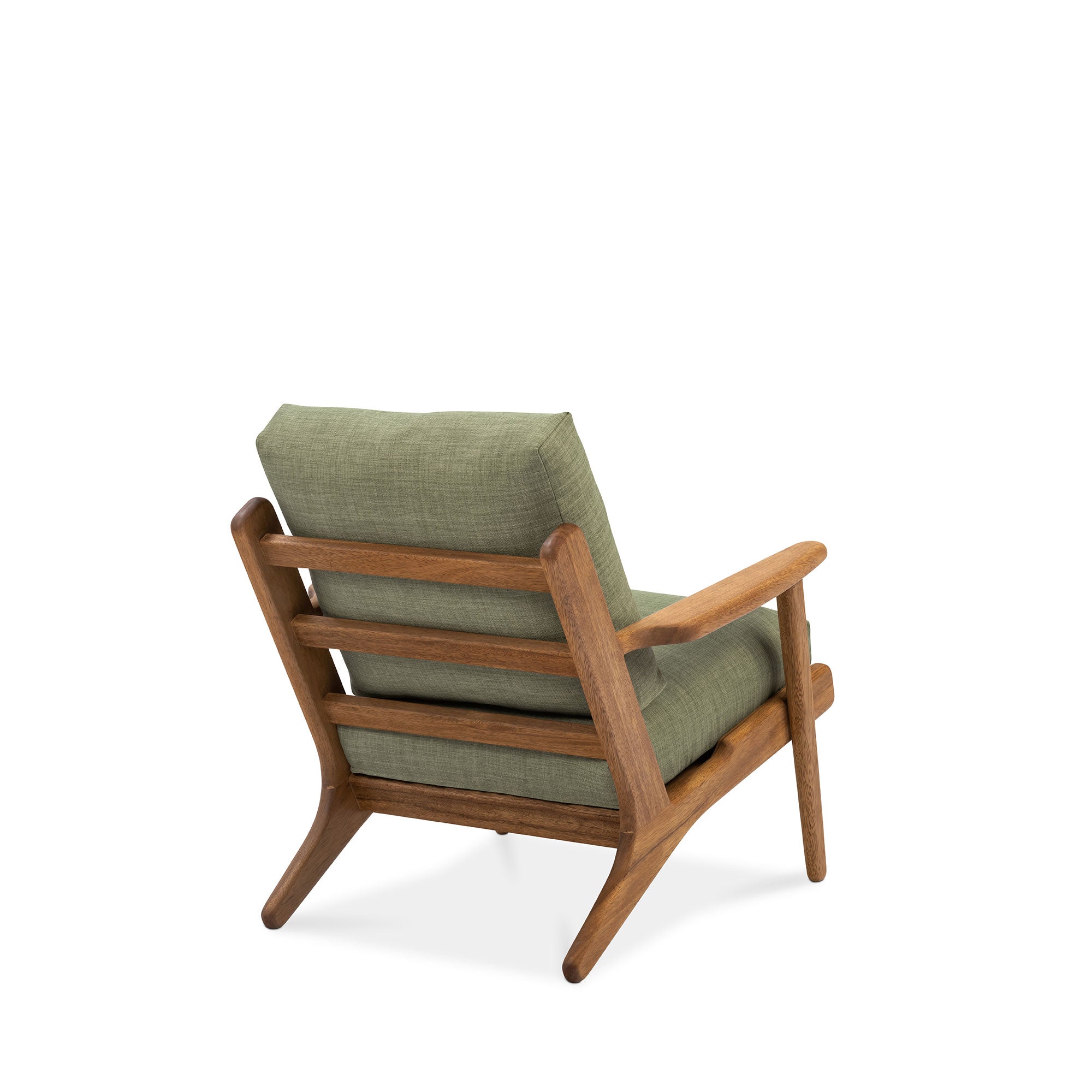 Map Armchair Walnut Frame Sage Green Fabric