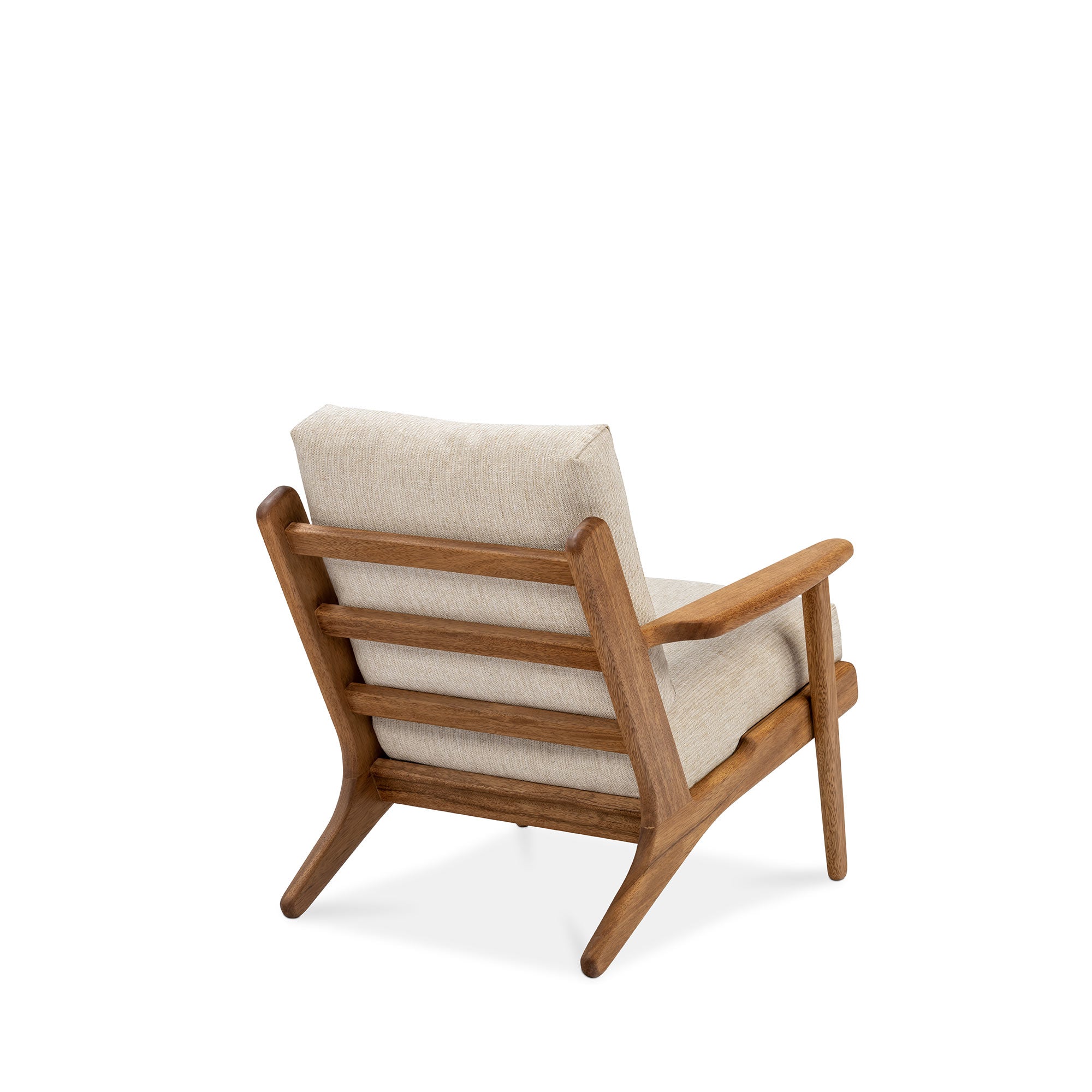 Map Armchair Walnut Frame Sandstone Fabric