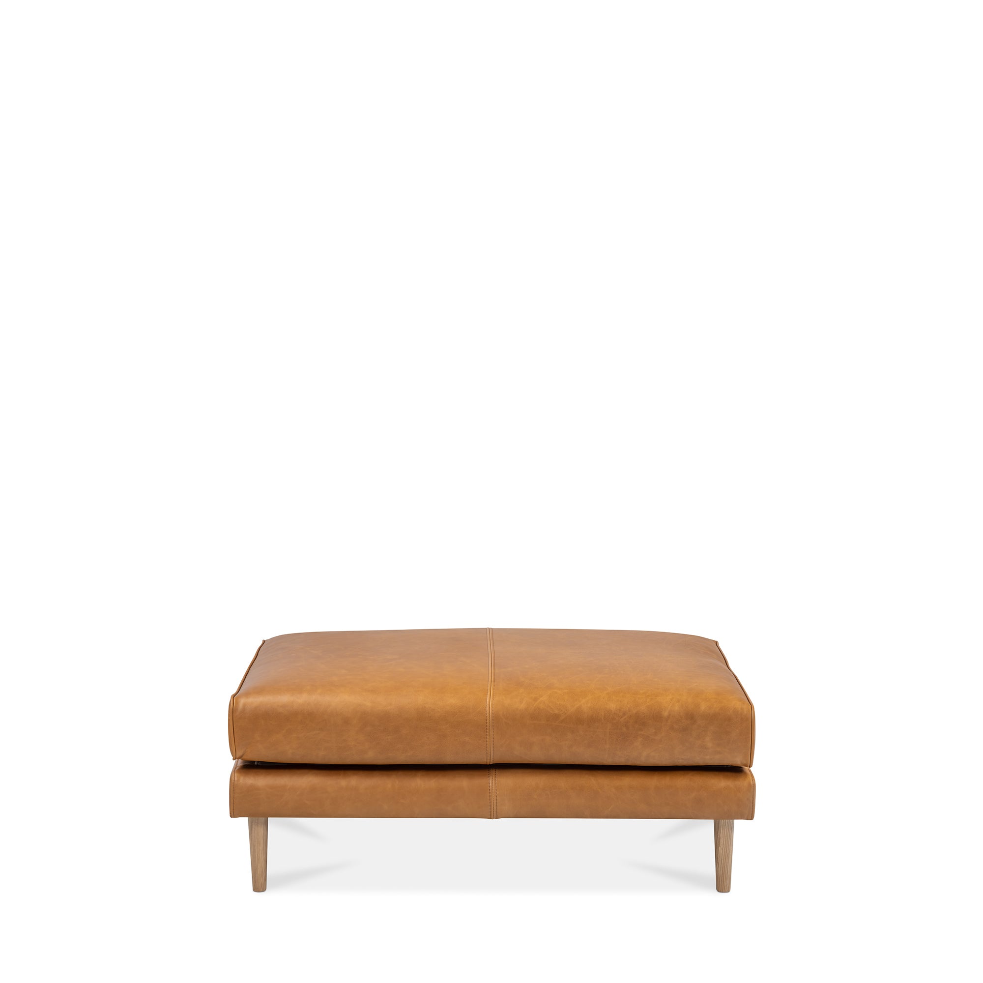 Marvik Ottoman Large Tan Full-Grain Leather
