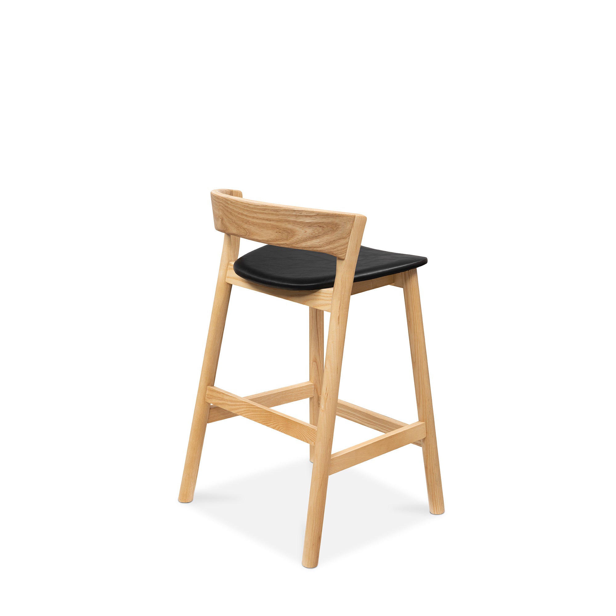 Vara 01 Black Leather Bar Stool