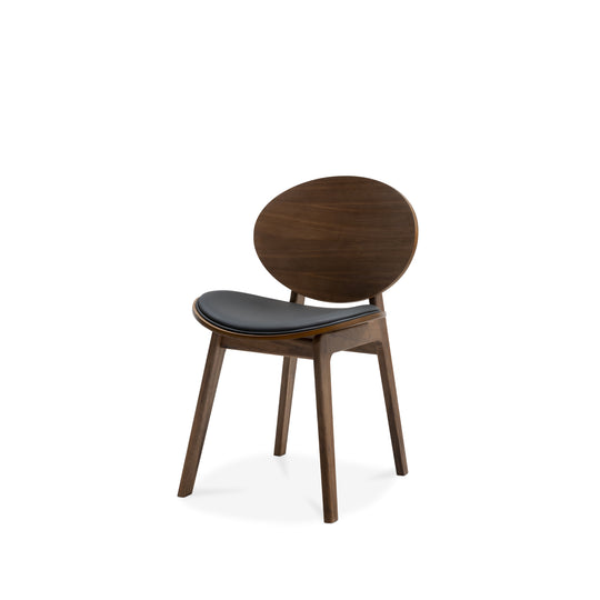 Arna 04 Dining Chair Walnut Oiled - Black Leather