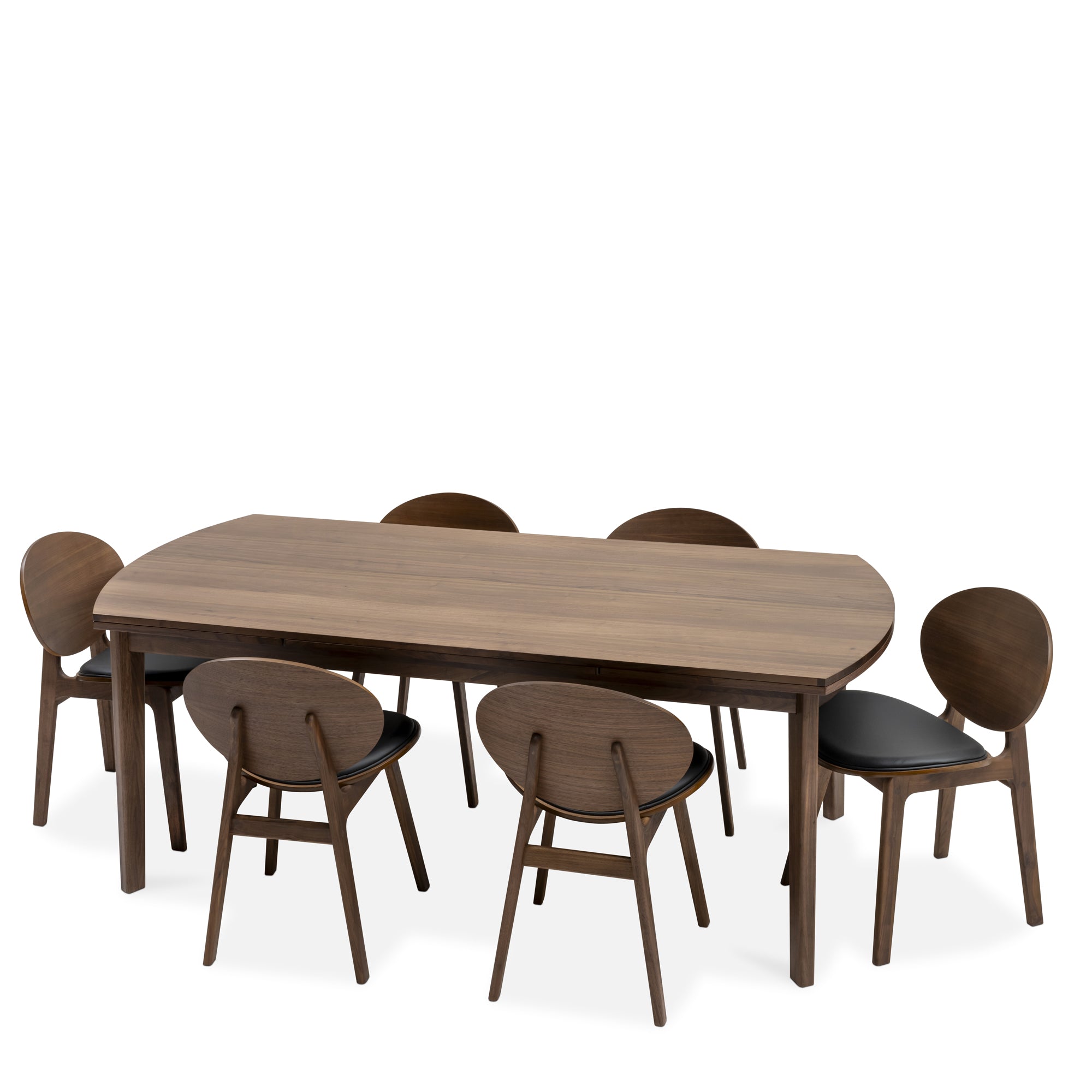 Arna Curve Extendable Dining Table American Black Walnut