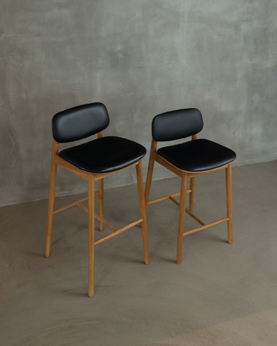 Arna 01 Bar Stool - Black Leather