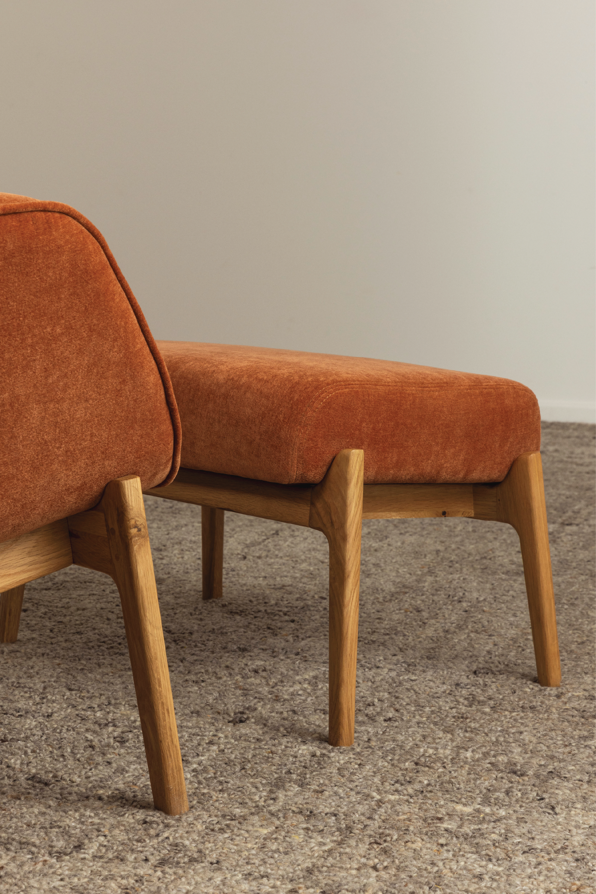 Arna Fabric Foot Stool Rust