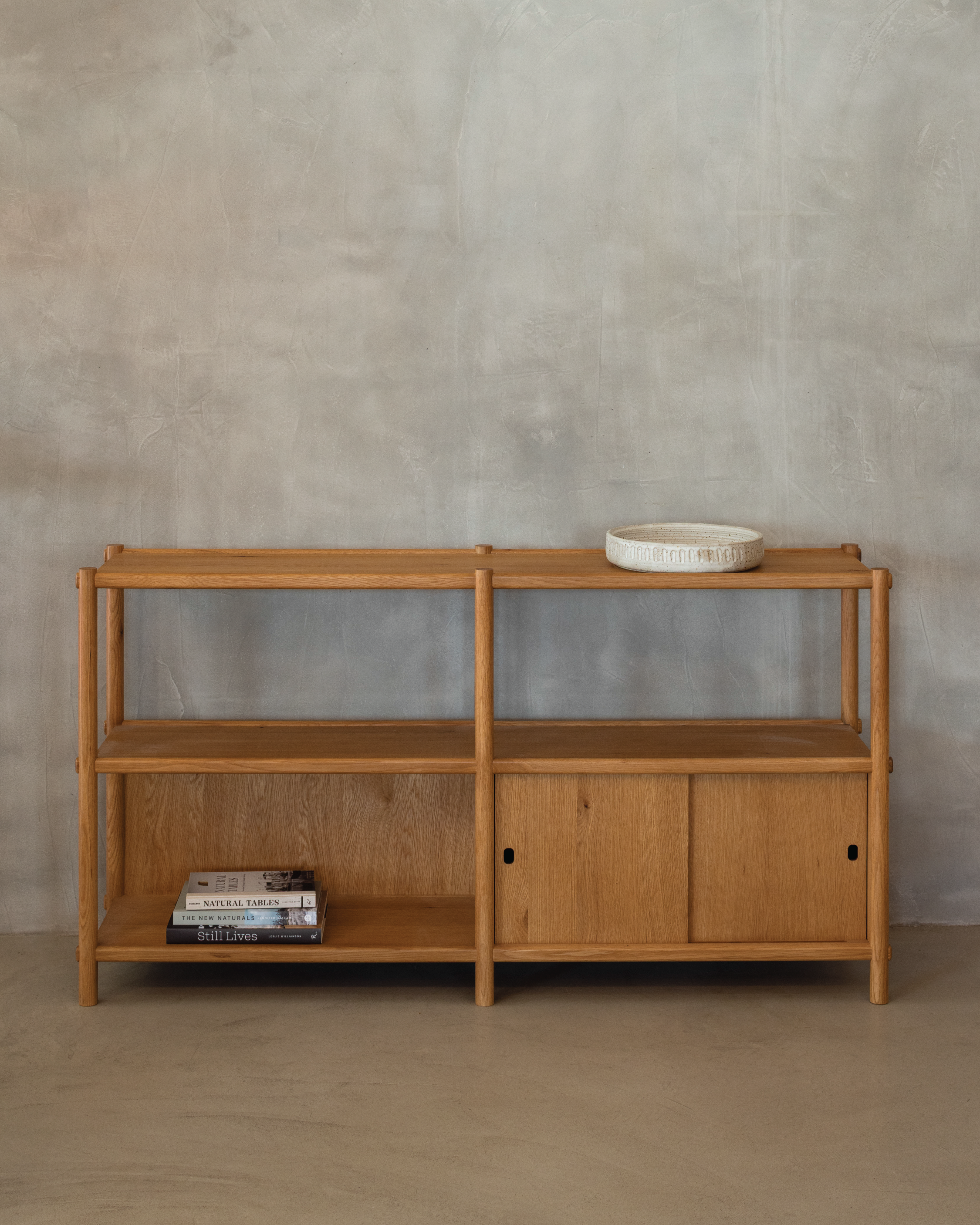Arna Low Oak Bookcase 