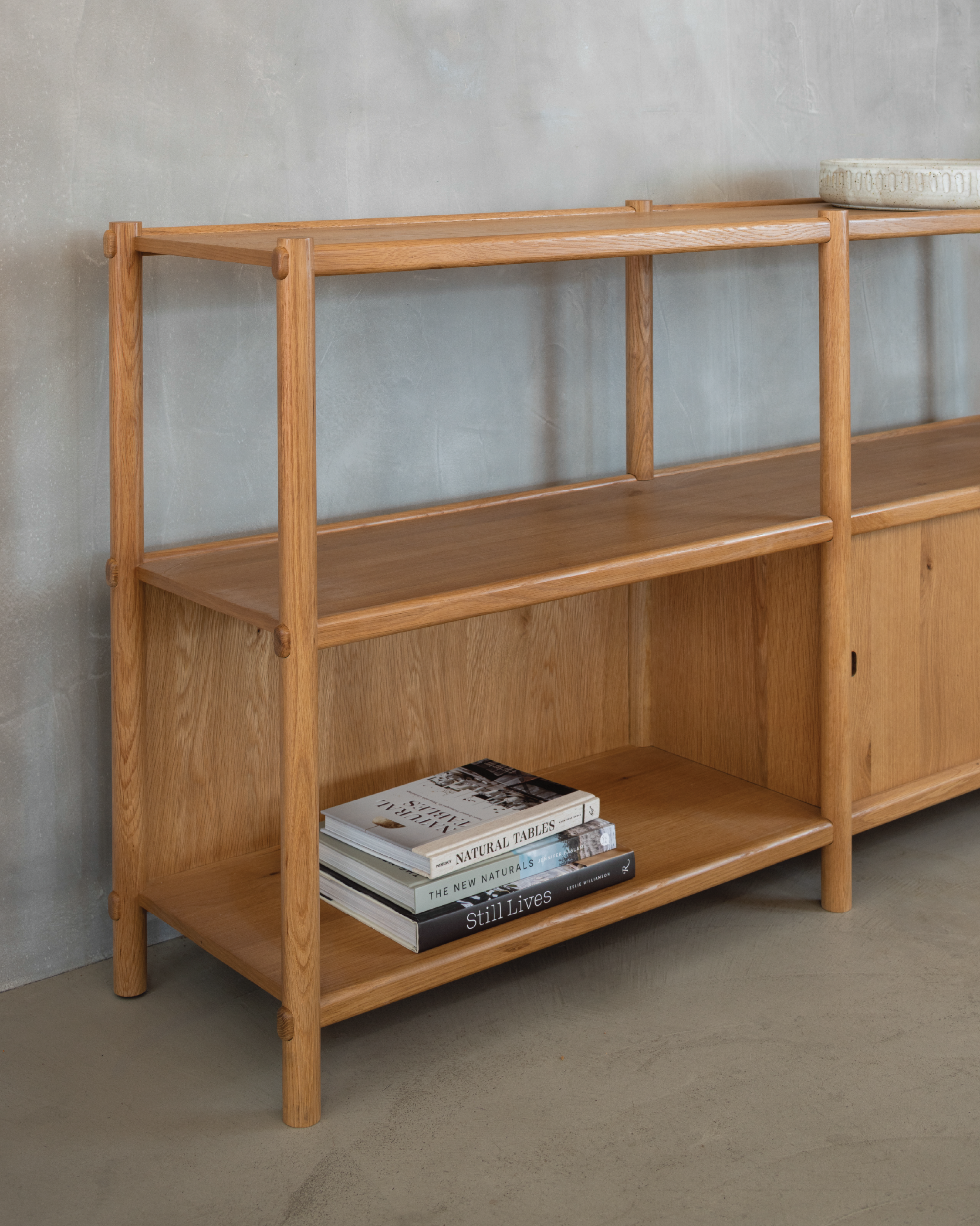 Arna Low Oak Bookcase 