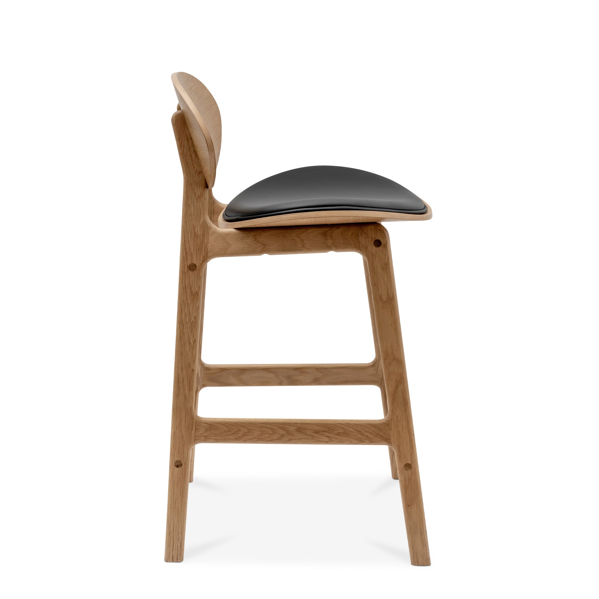 Arna Black Leather Counter Stool