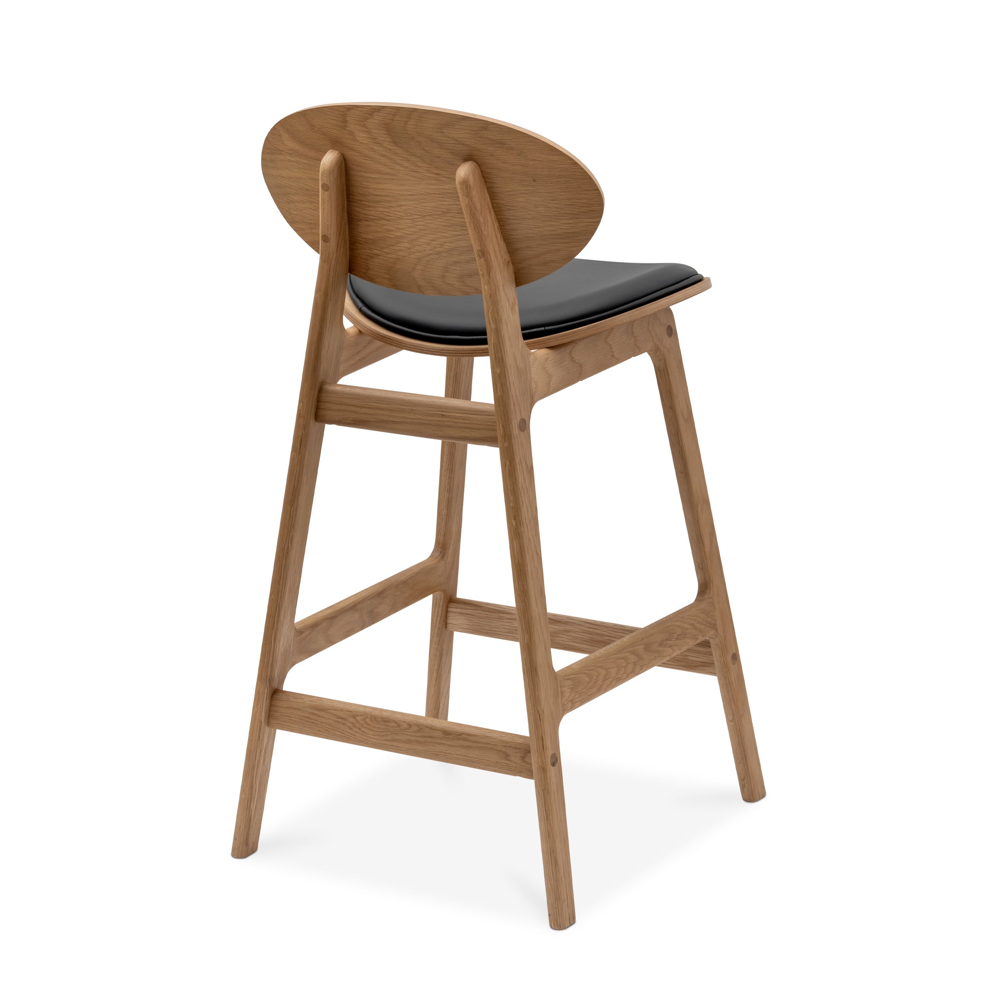 Arna Black Leather Counter Stool