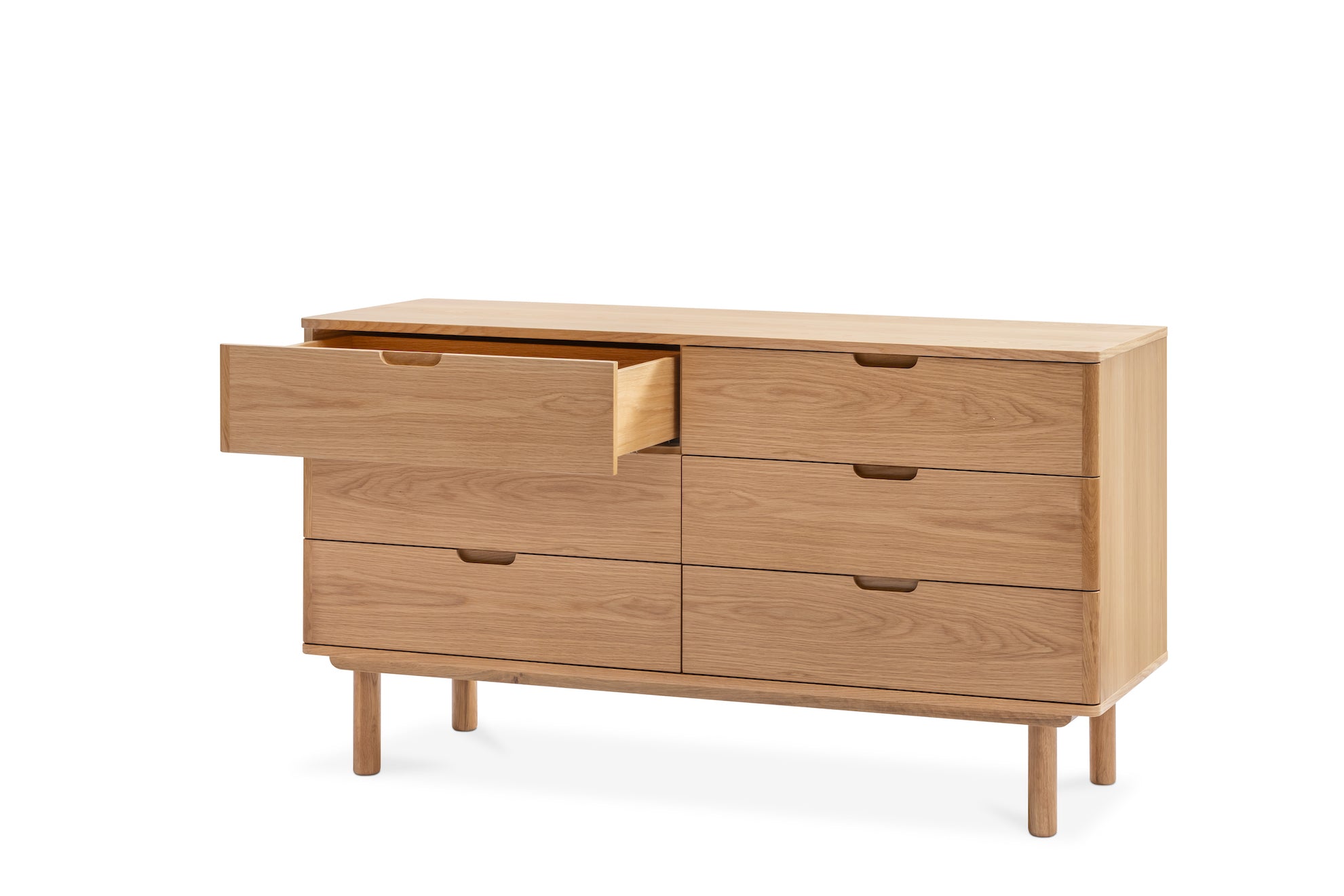 Orrma Wide Chest of 6 Drawers - Oak Nat