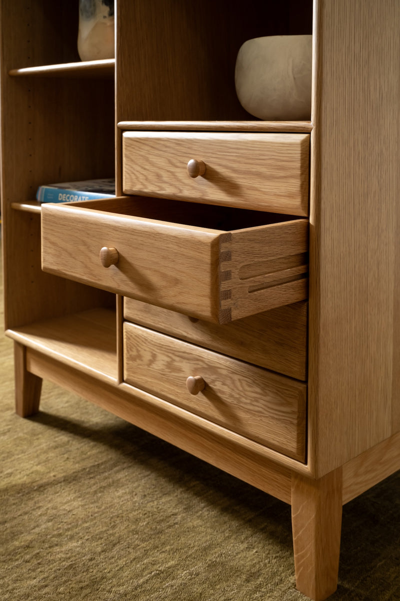 Cabinet with Drawers - Oak